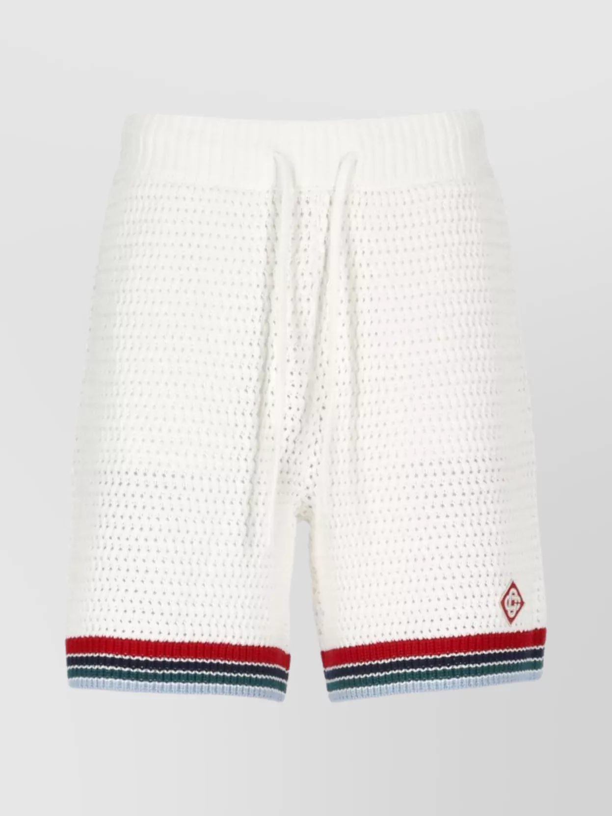 Casablanca Knit Textured Bermuda Shorts With Striped Hem