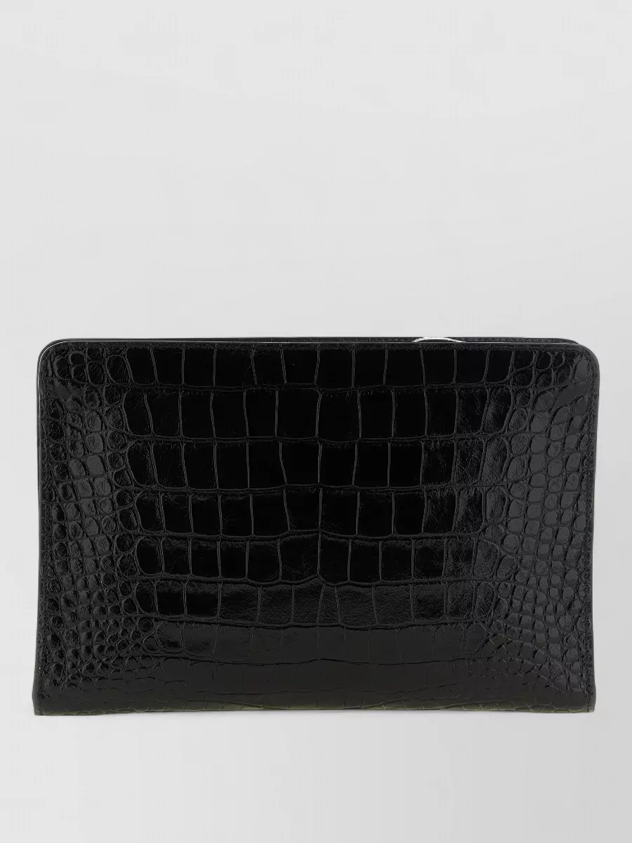 Tom Ford leather croc embossed clutch bag