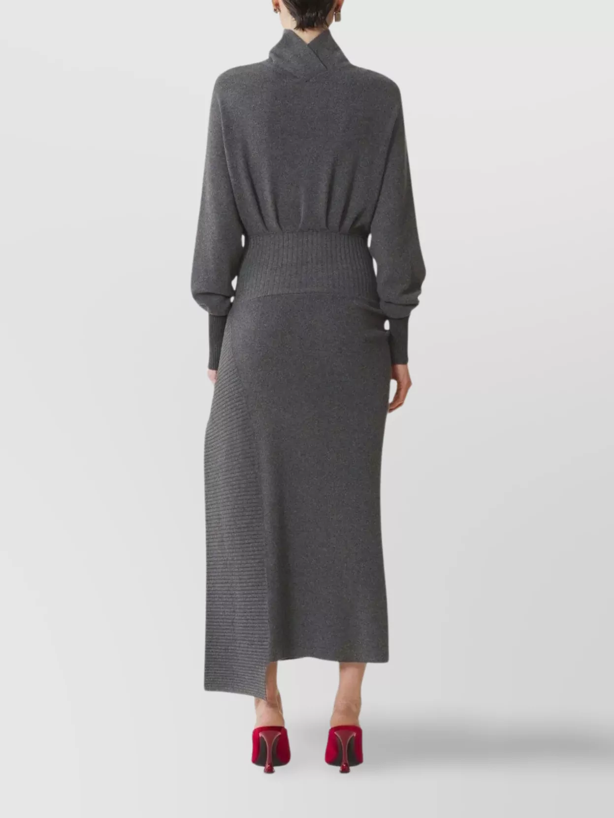 Lanvin Turtleneck Midi Dress Side Slit
