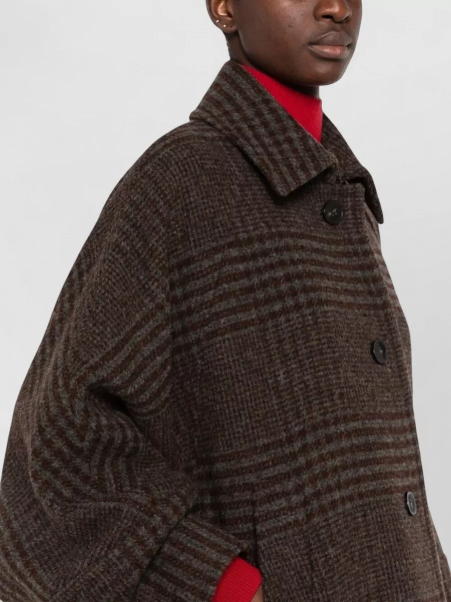 Alberto Biani Checked Wool Midi Coat