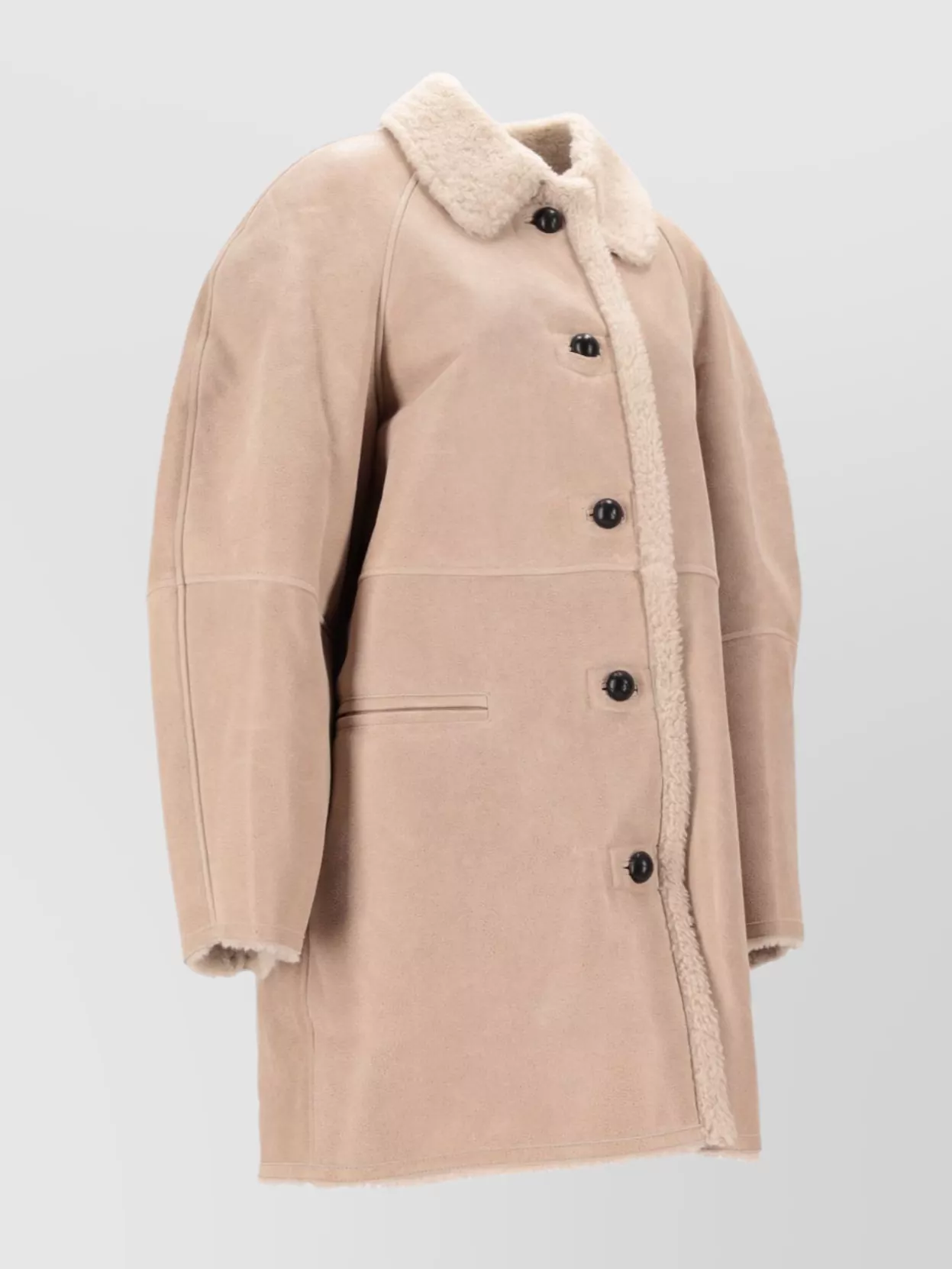 Isabel Marant Longline Jacket Shearling Collar In Multi