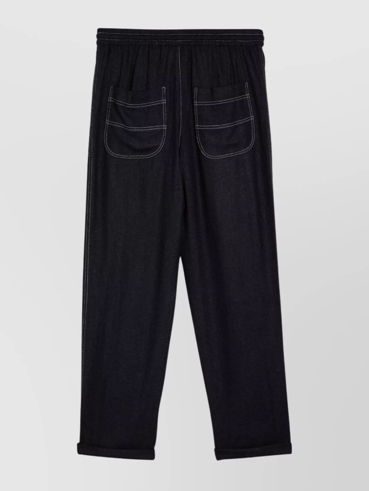Isabel Marant Étoile Drawstring Silk Trousers Elastic Waistband In Black