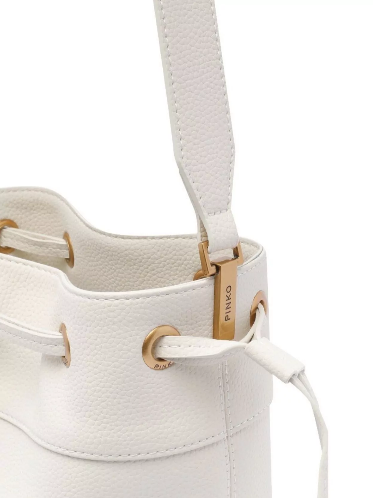 Pinko Buckle Textured Shoulder Bag Gold Hardware