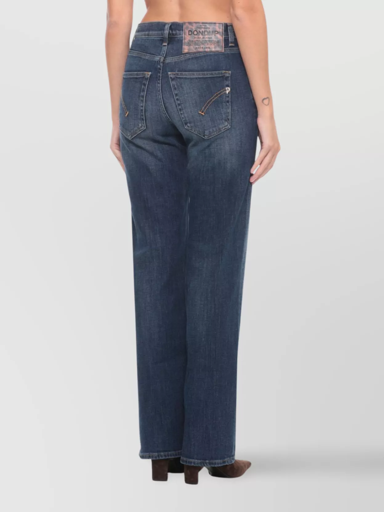 Dondup Wide Leg Cotton Jeans With Five Pockets