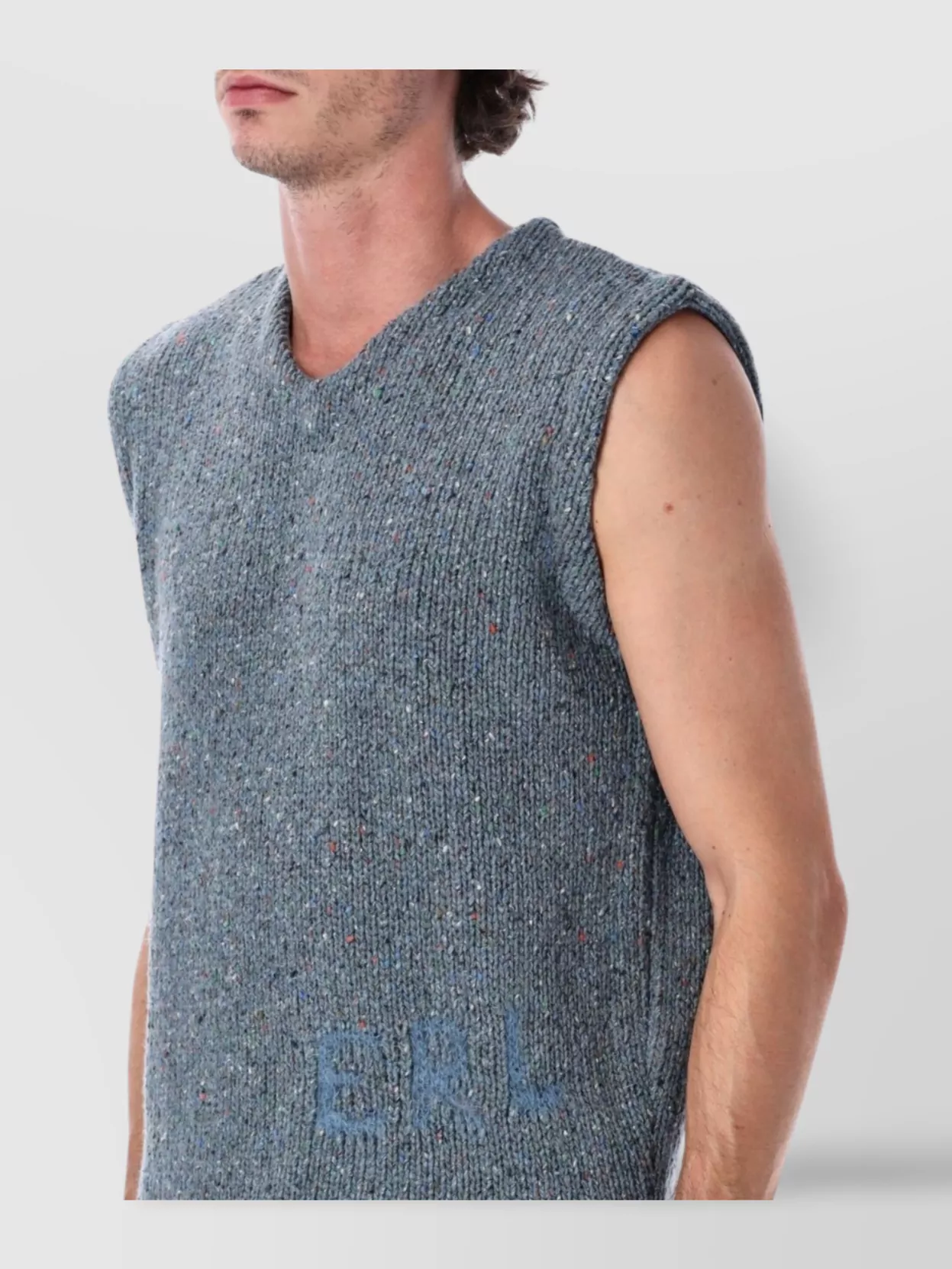 Erl Sleeveless V Neck Knit Vest With Texture