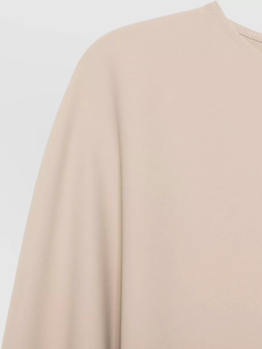 Parosh Boat Neck Long Sleeve Belted Mini Dress