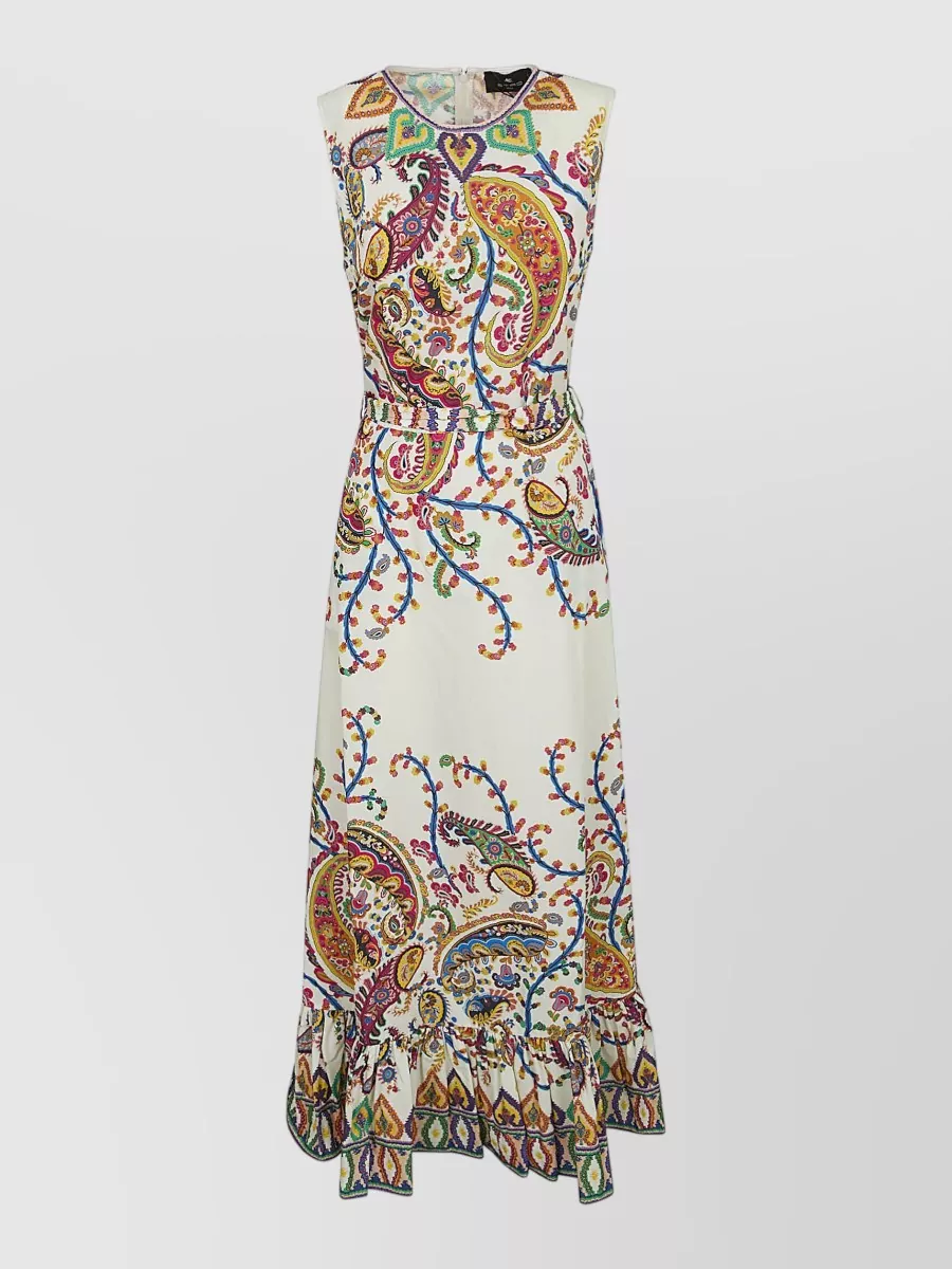 Etro Cotton sleeveless printed a-line maxi dress