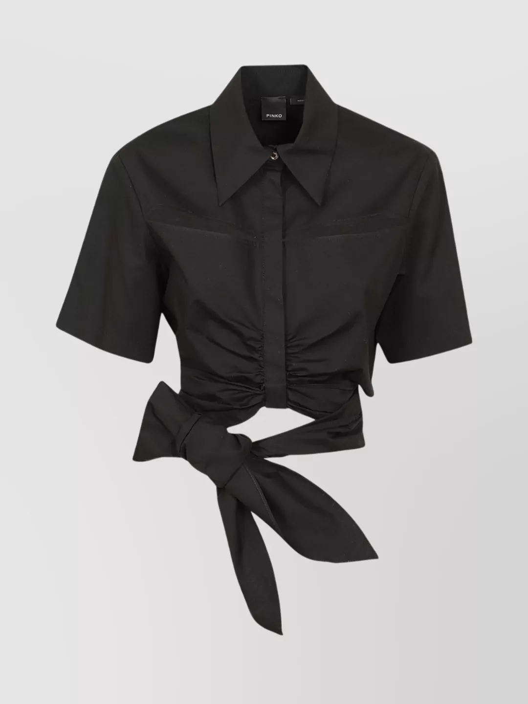 Pinko Tie-fastening Cotton Shirt In Black