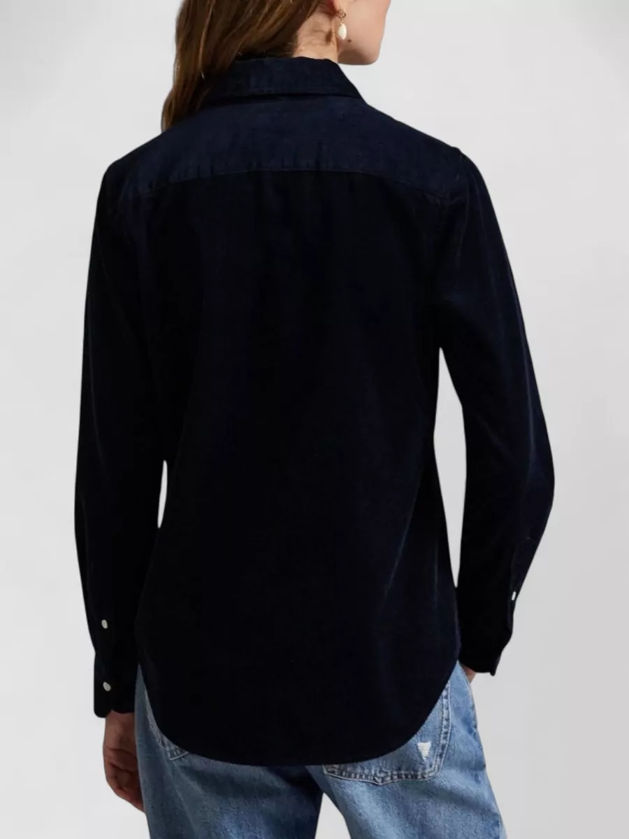 Ralph Lauren Logo Shirt Long Sleeves Curved Hem