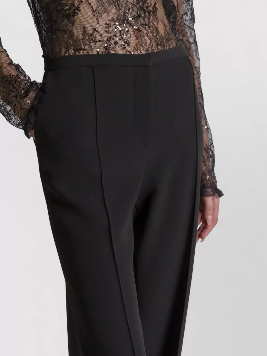 Alberta Ferretti High Waist Wide Leg Cuffed Trousers