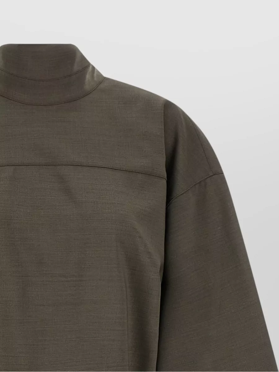 Jacquemus Virgin Wool High Neck Asymmetric Blouse