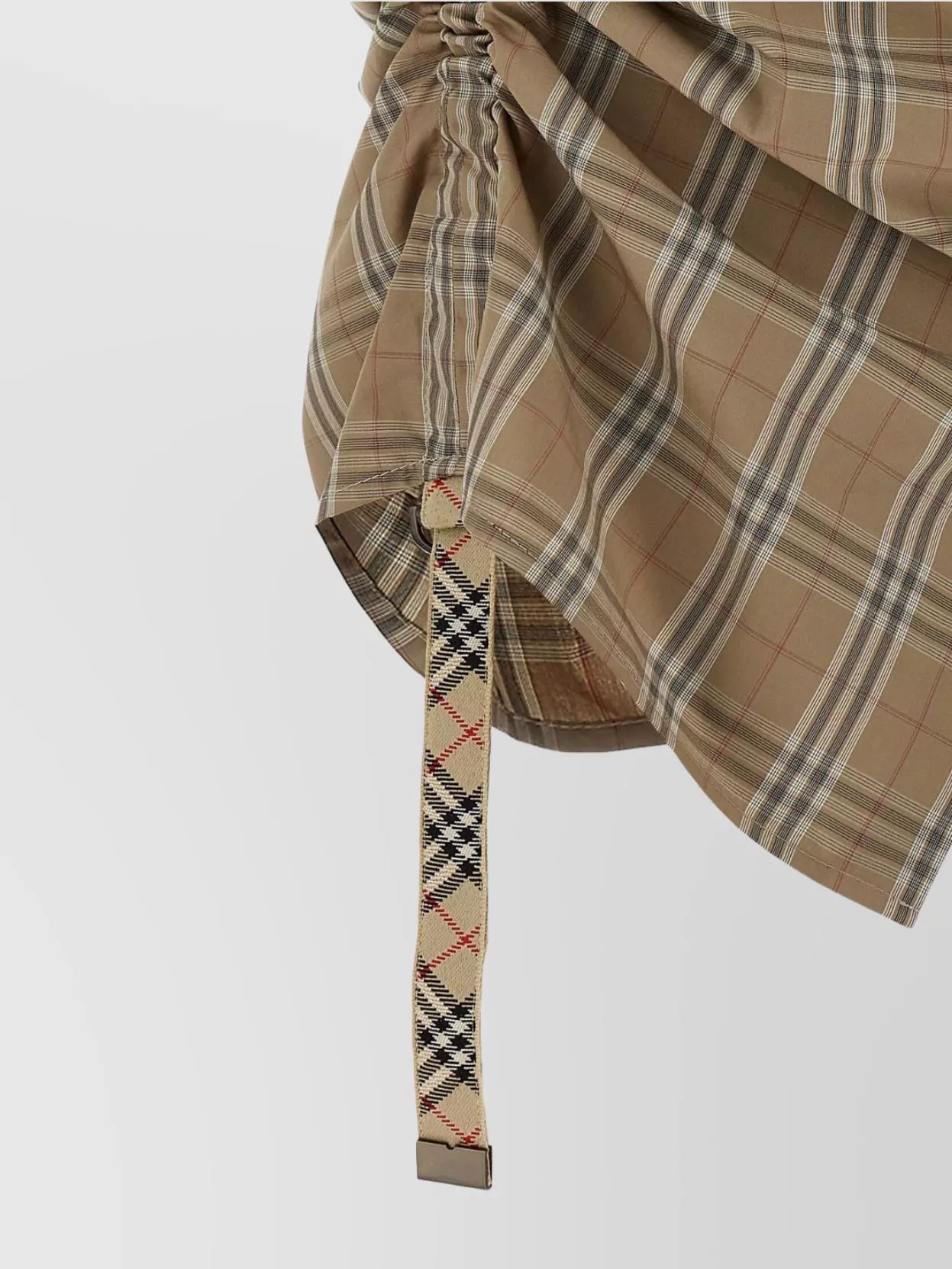 Burberry Check Shirt With Short Sleeves And Adjustable Side Ties