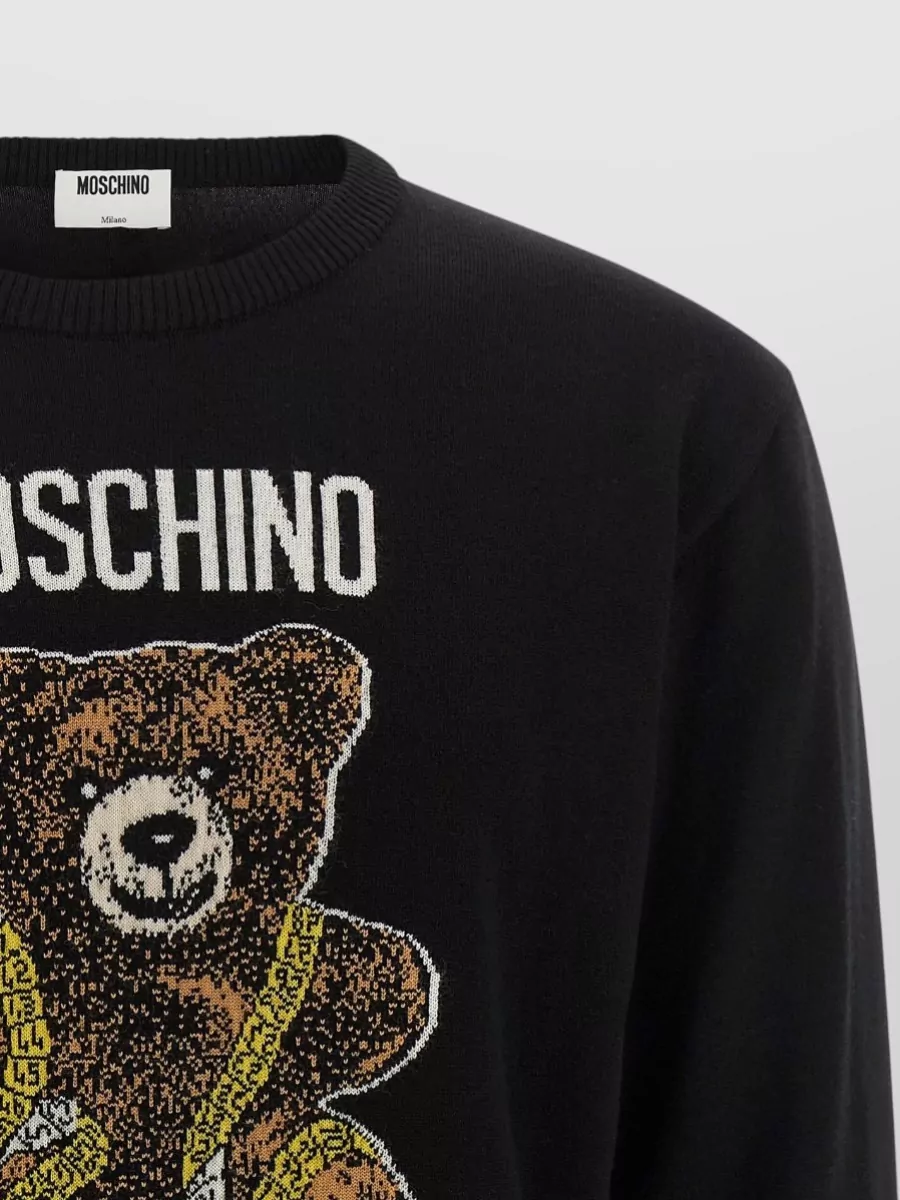 Moschino Virgin Wool Teddy Bear Regular-Fit Crew-Neck Sweater