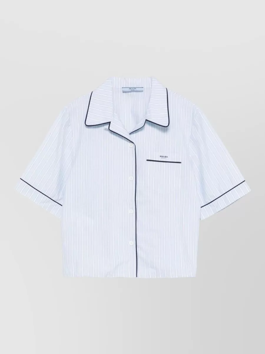 Prada Cotton logo-embroidered loungewear shirt