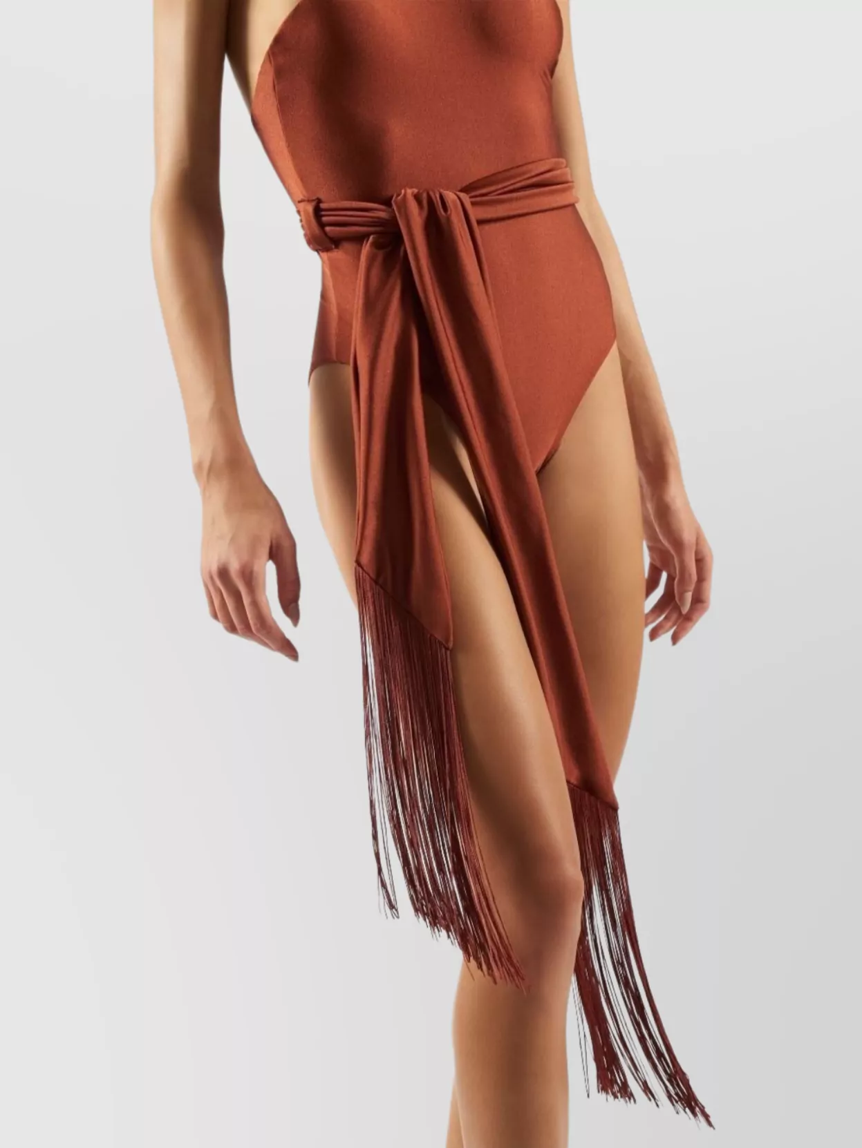 Taller Marmo Ponente Fringed Cross-Back Swimsuit