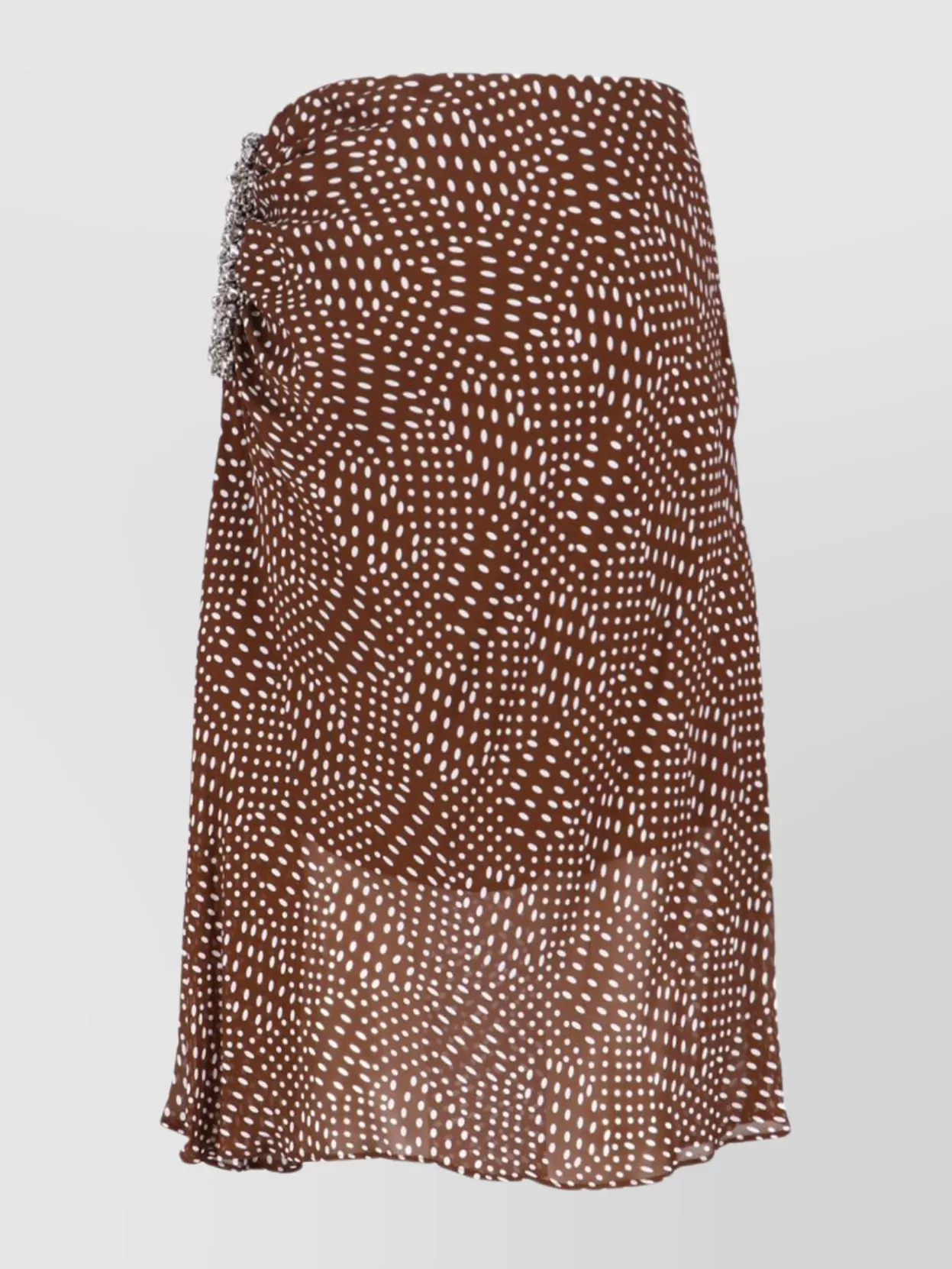 Dries Van Noten Asymmetric Midi Skirt Embellished Detail In Brown