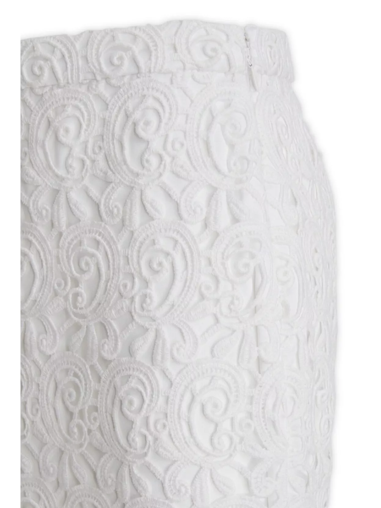 Burberry High-waisted Lace Overlay Skirt Scalloped Hem