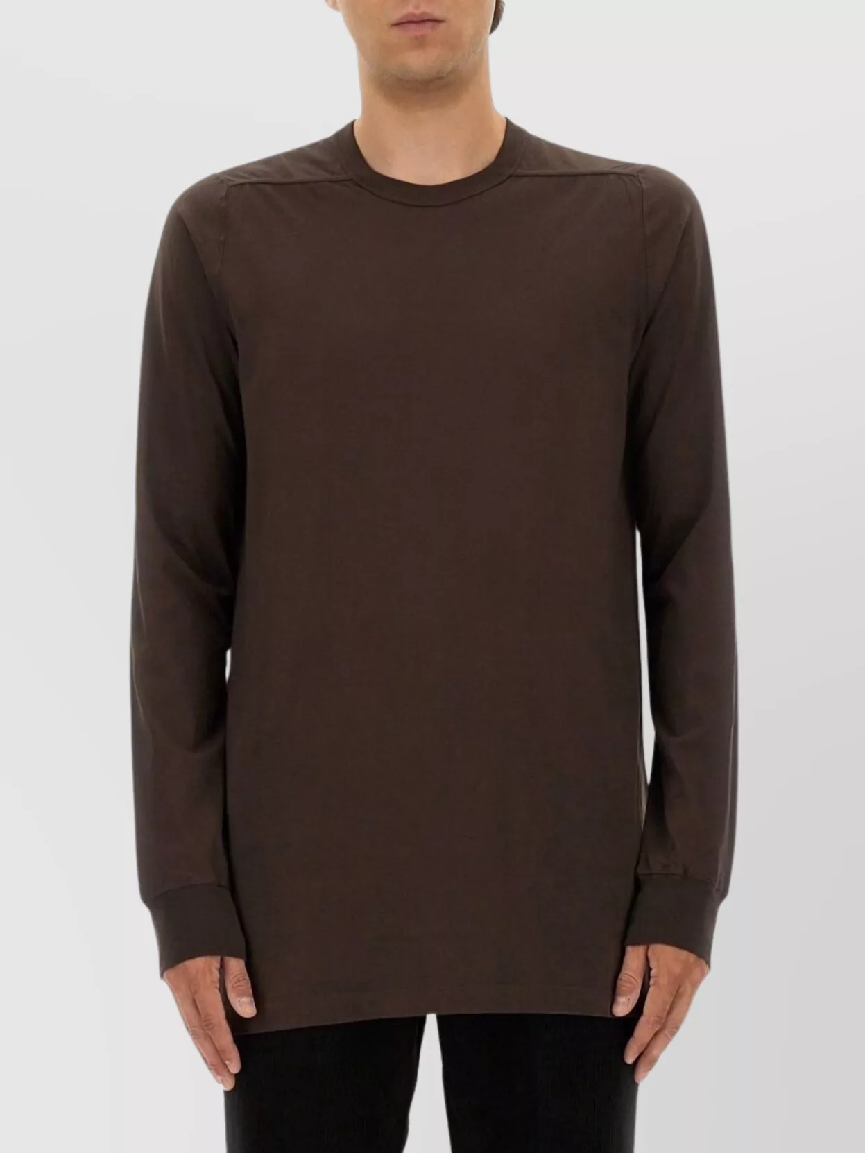 Rick Owens Relaxed Fit Long-sleeved T-shirt In Brown