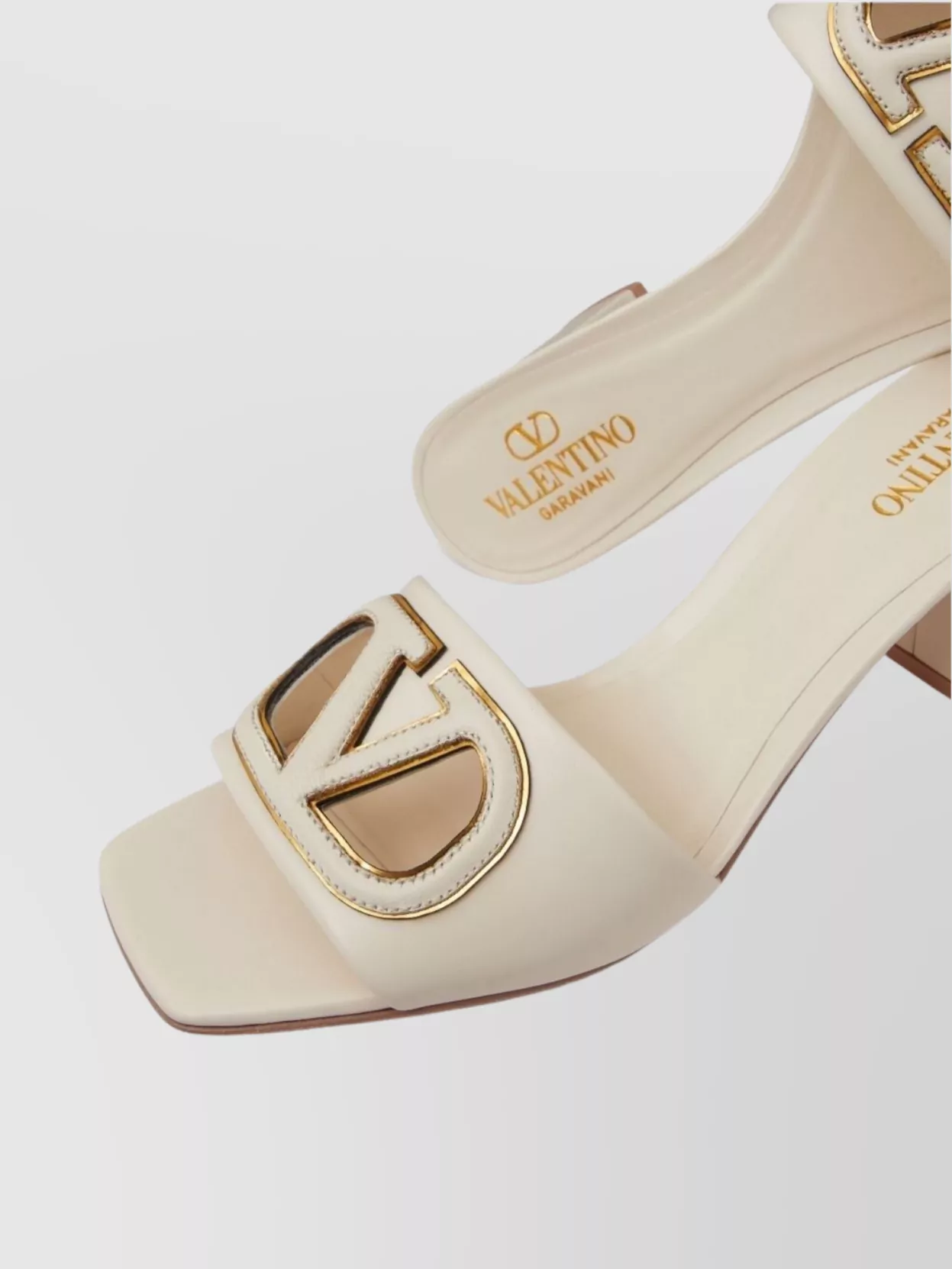 Valentino Garavani Vlogo Cut-Out Leather Mules