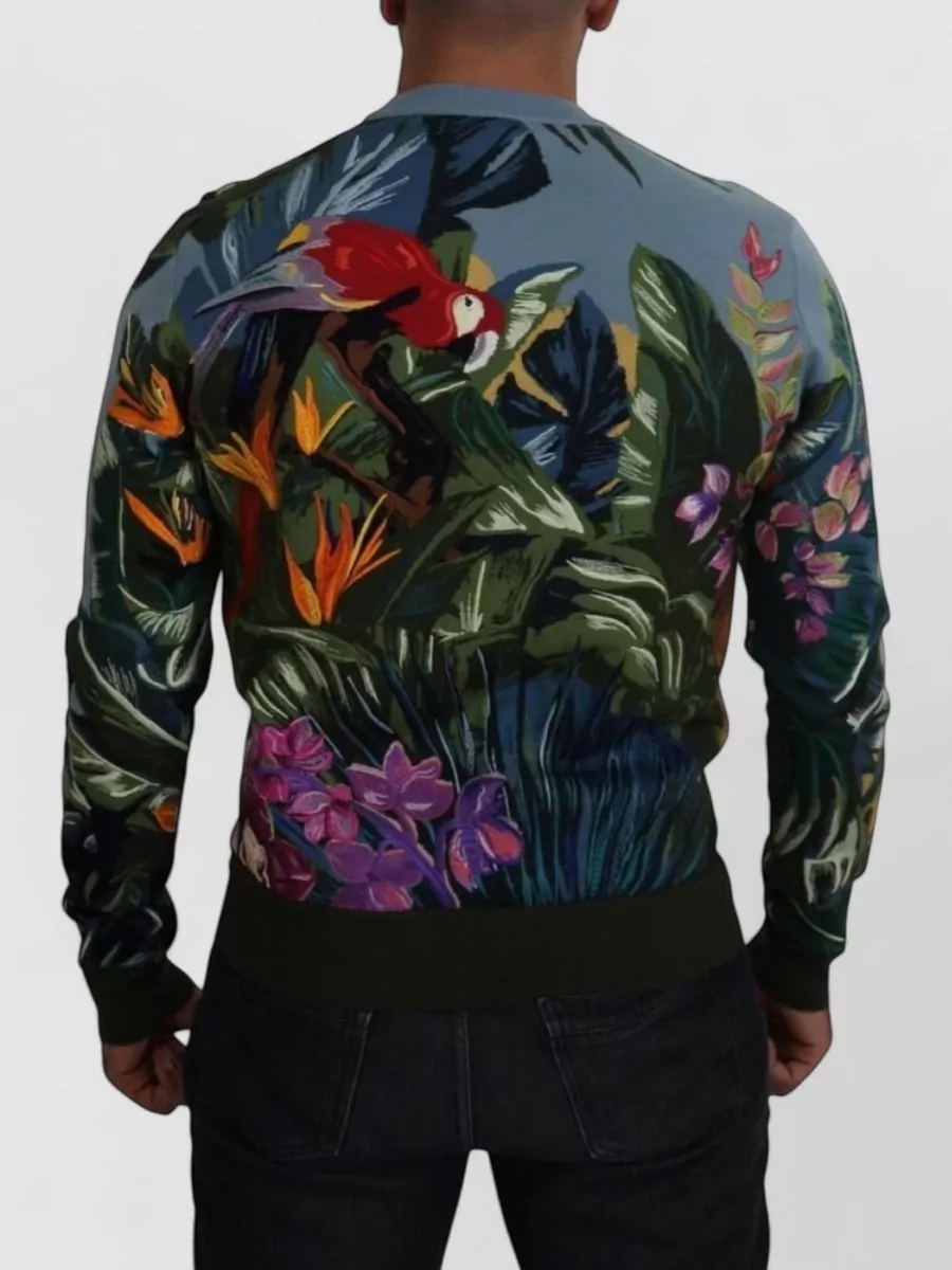 Dolce&Gabbana Wool Silk Jungle Print Sweater
