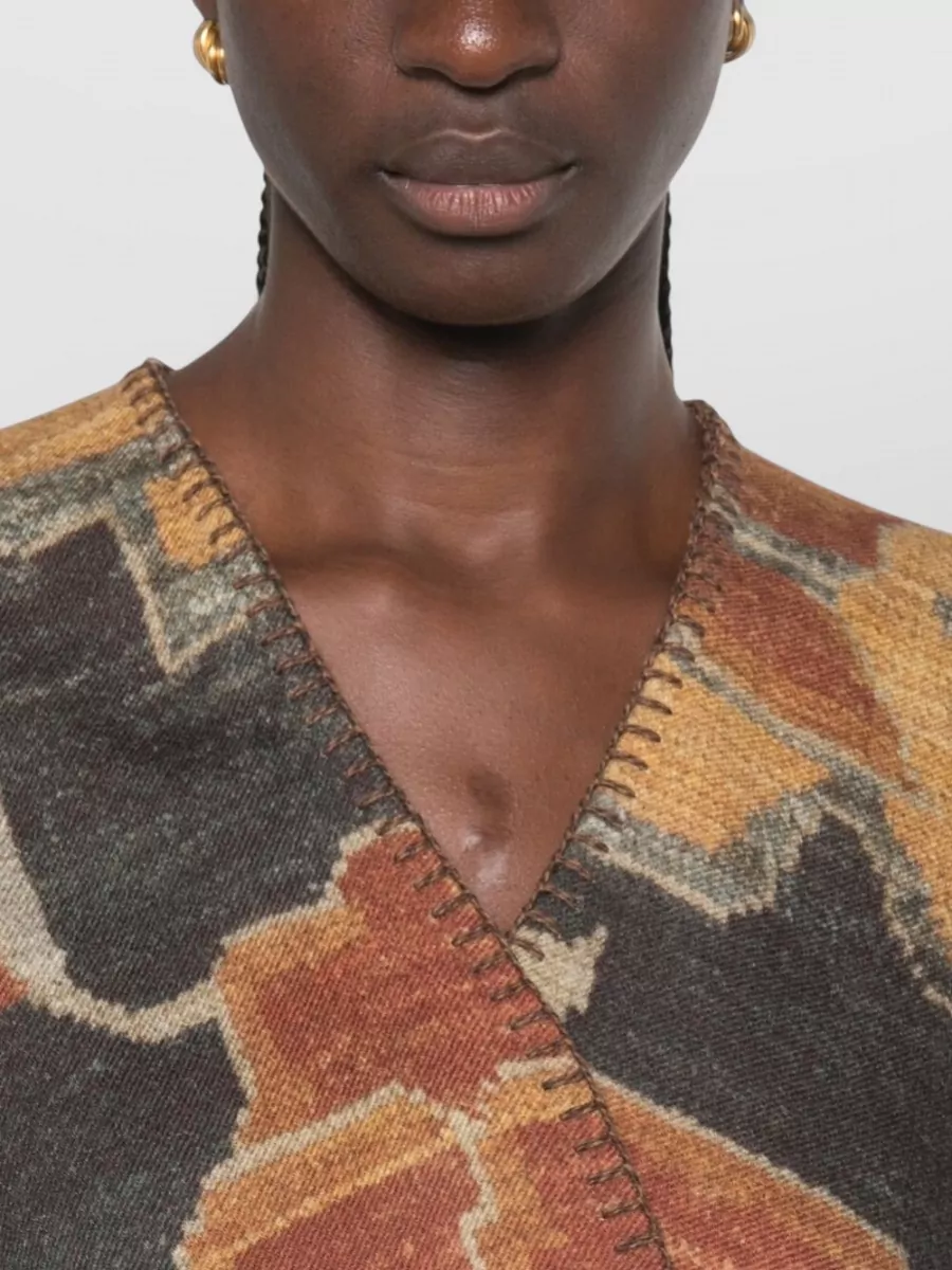 Pierre Louise Mascia Wool Draped Asymmetric Poncho