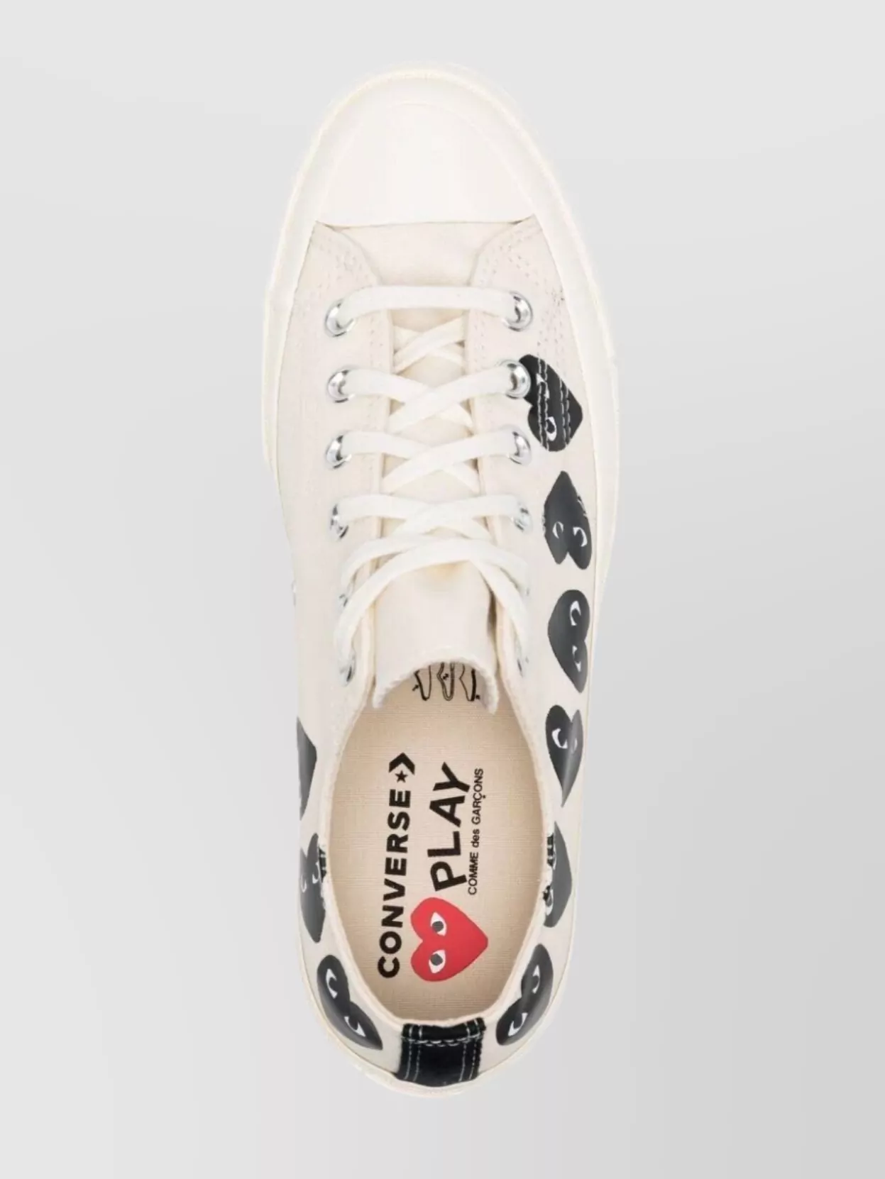 Comme Des Garçons Heart Print Low Top Sneakers