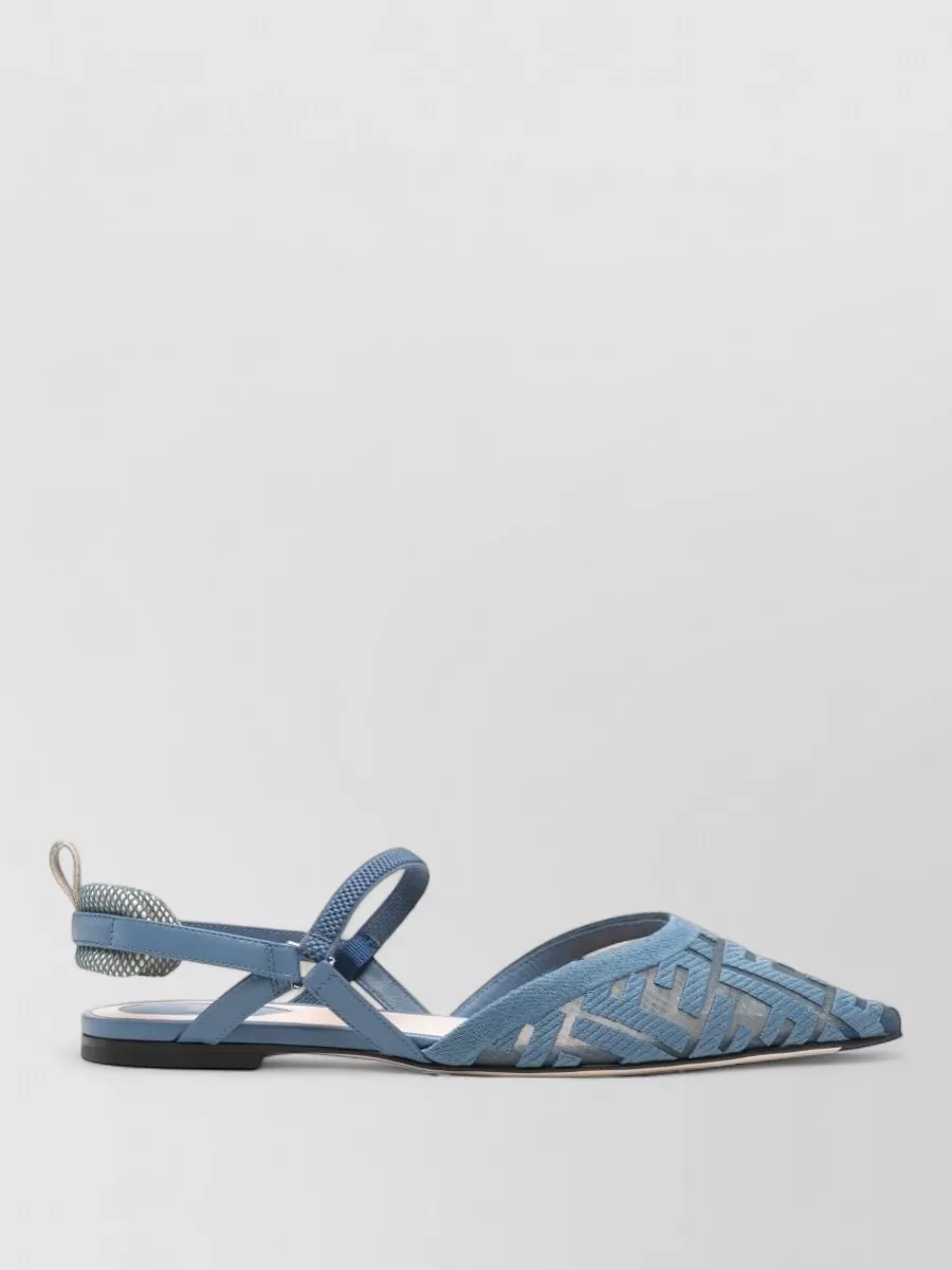 Fendi Mesh Slingback Ballerina Shoes