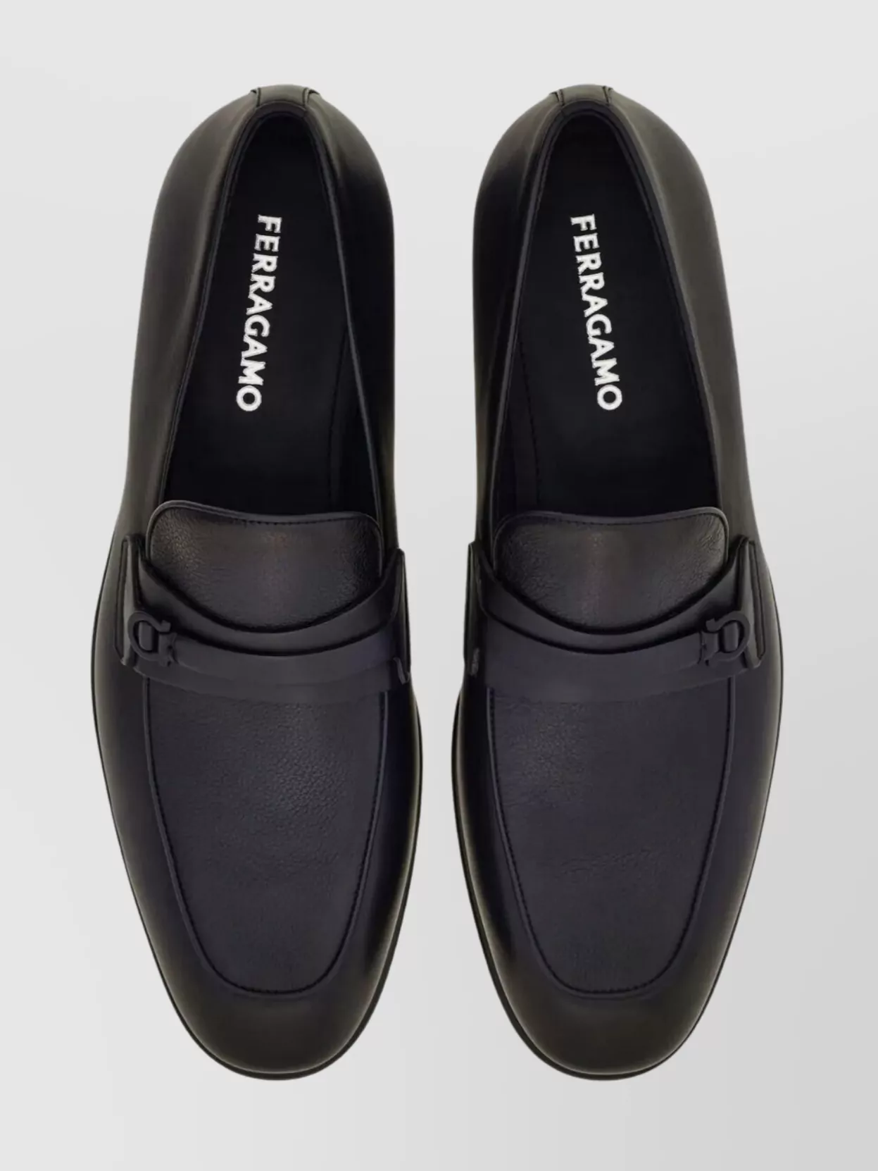 Ferragamo Shaded Leather Loafers Round Toe