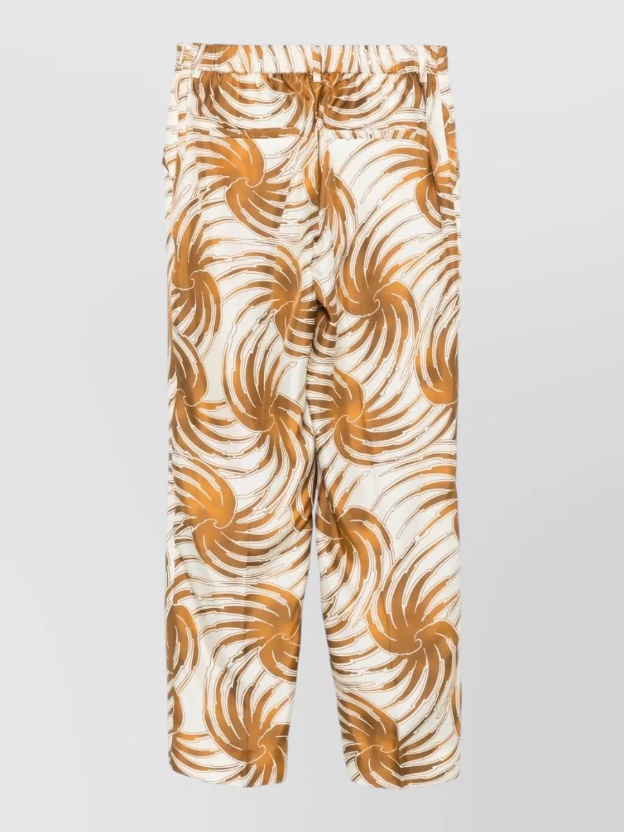 Alberto Biani silk abstract print straight trousers