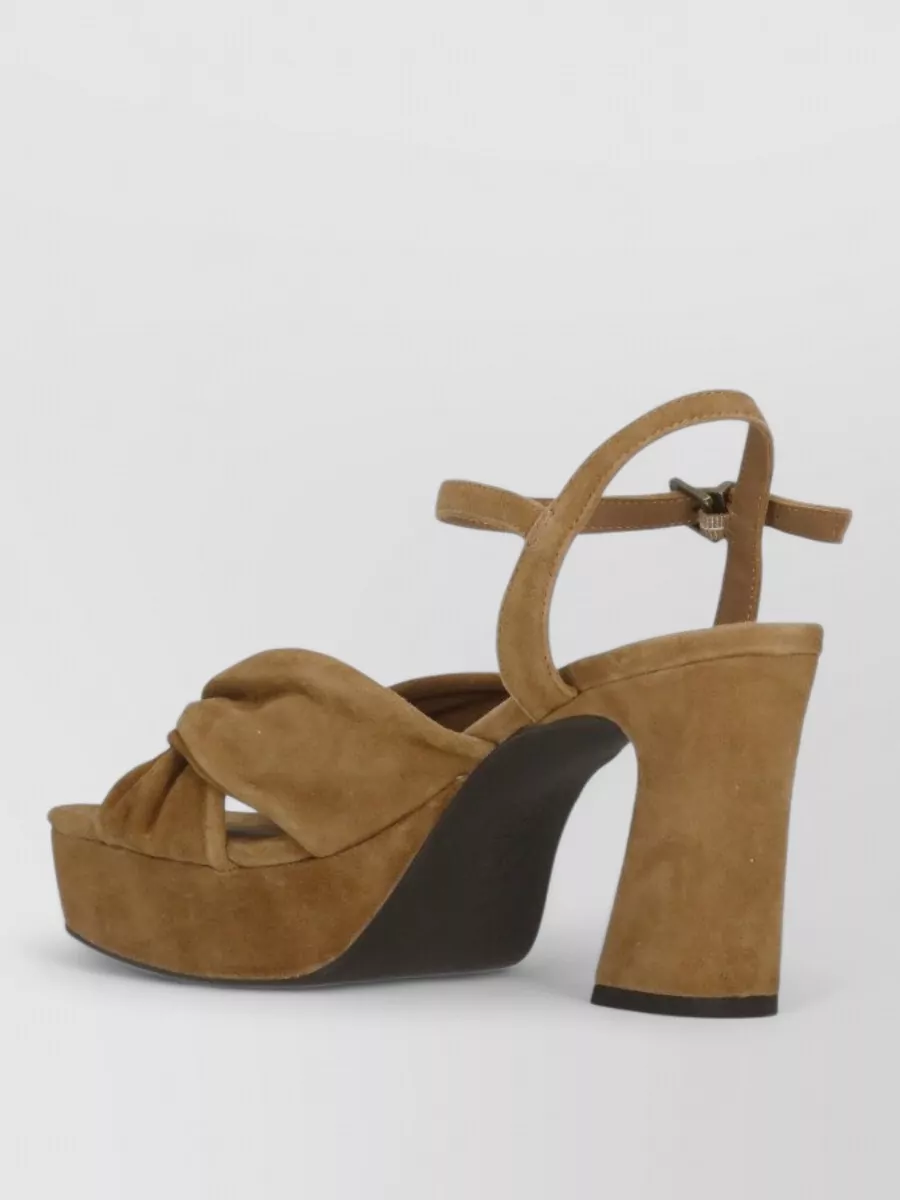 Ash Leather Braided Heeled Mules
