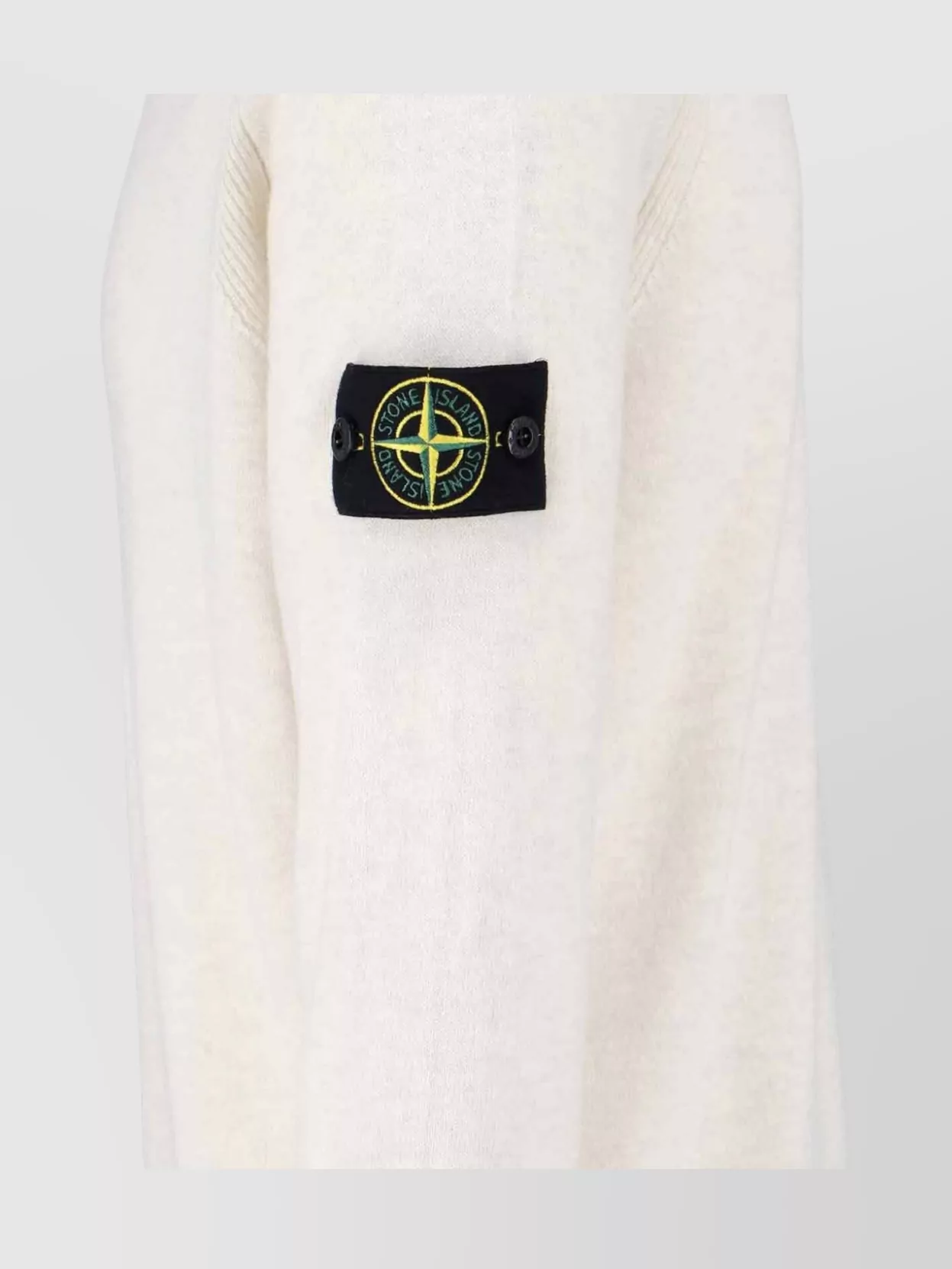 Stone Island Crewneck Ribbed Sweater Long Sleeves In White