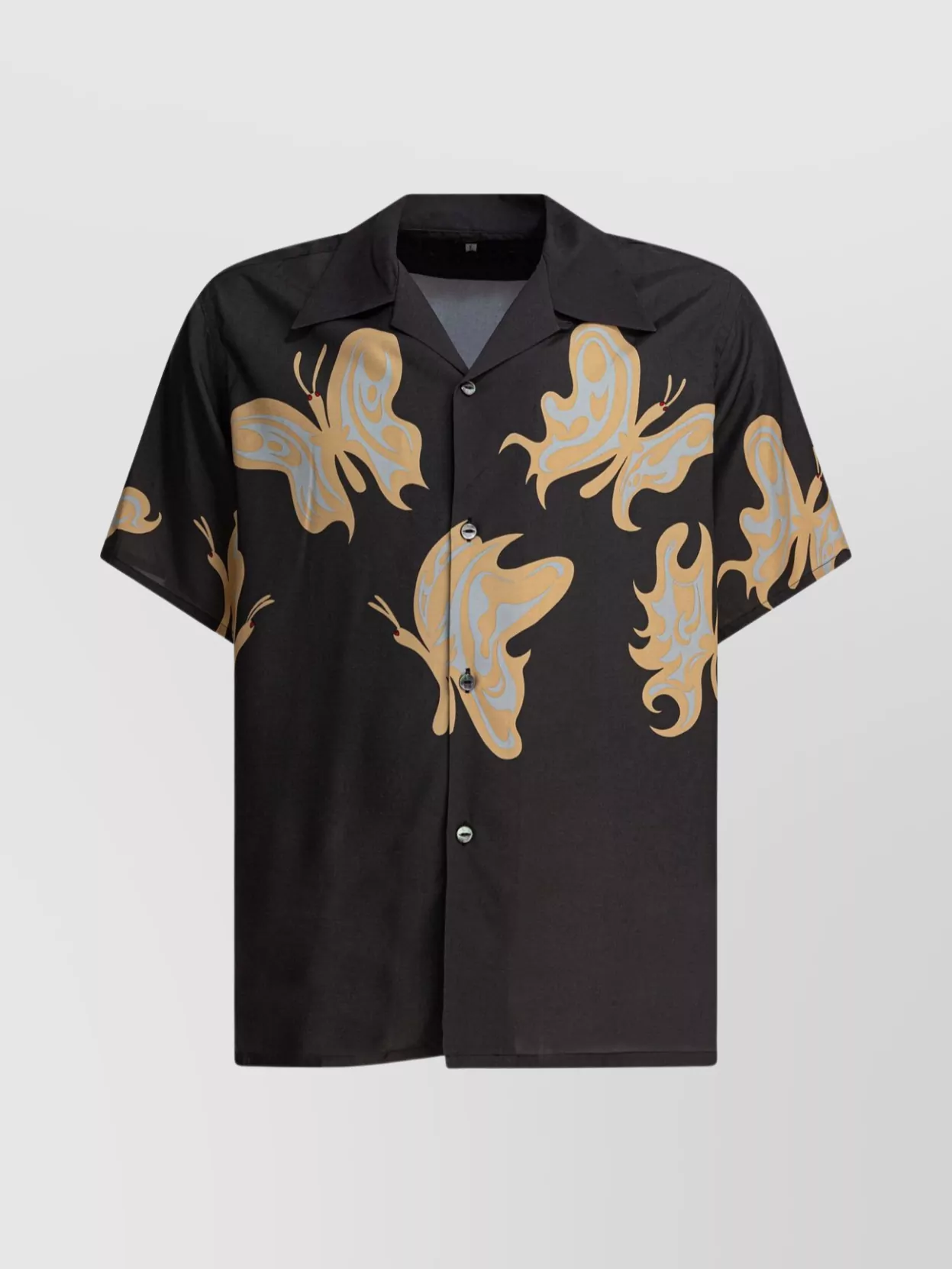 Shop Needles Butterfly Print Camp Collar Short Sleeves Shirt