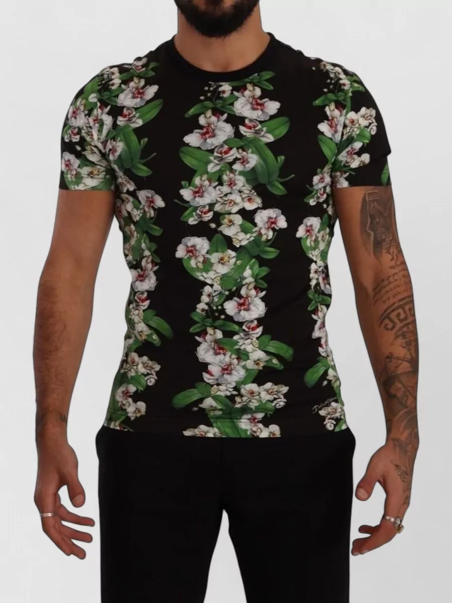 Dolce&Gabbana floral print slim-fit crewneck t-shirt