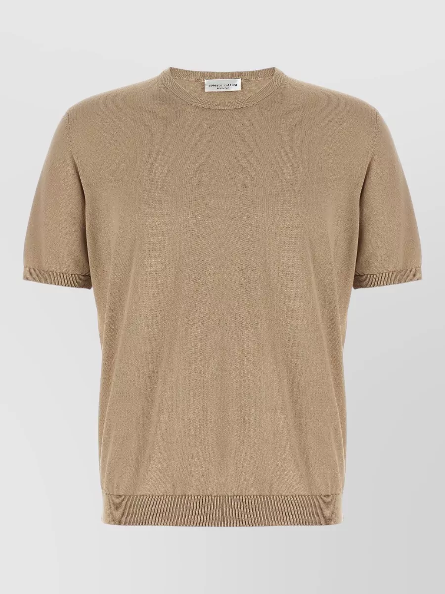 Roberto Collina Cotton Short-Sleeve Crew-Neck Sweater