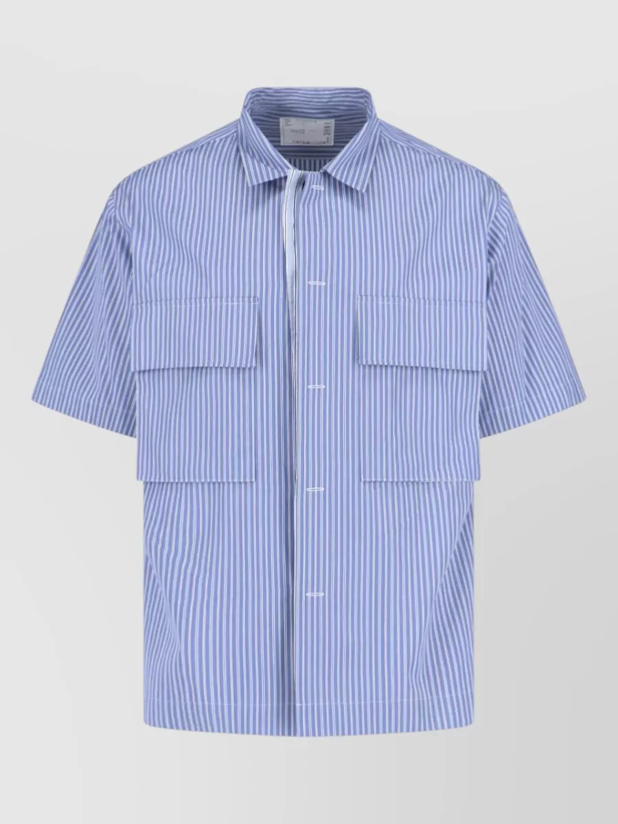 Sacai Striped short-sleeve shirt