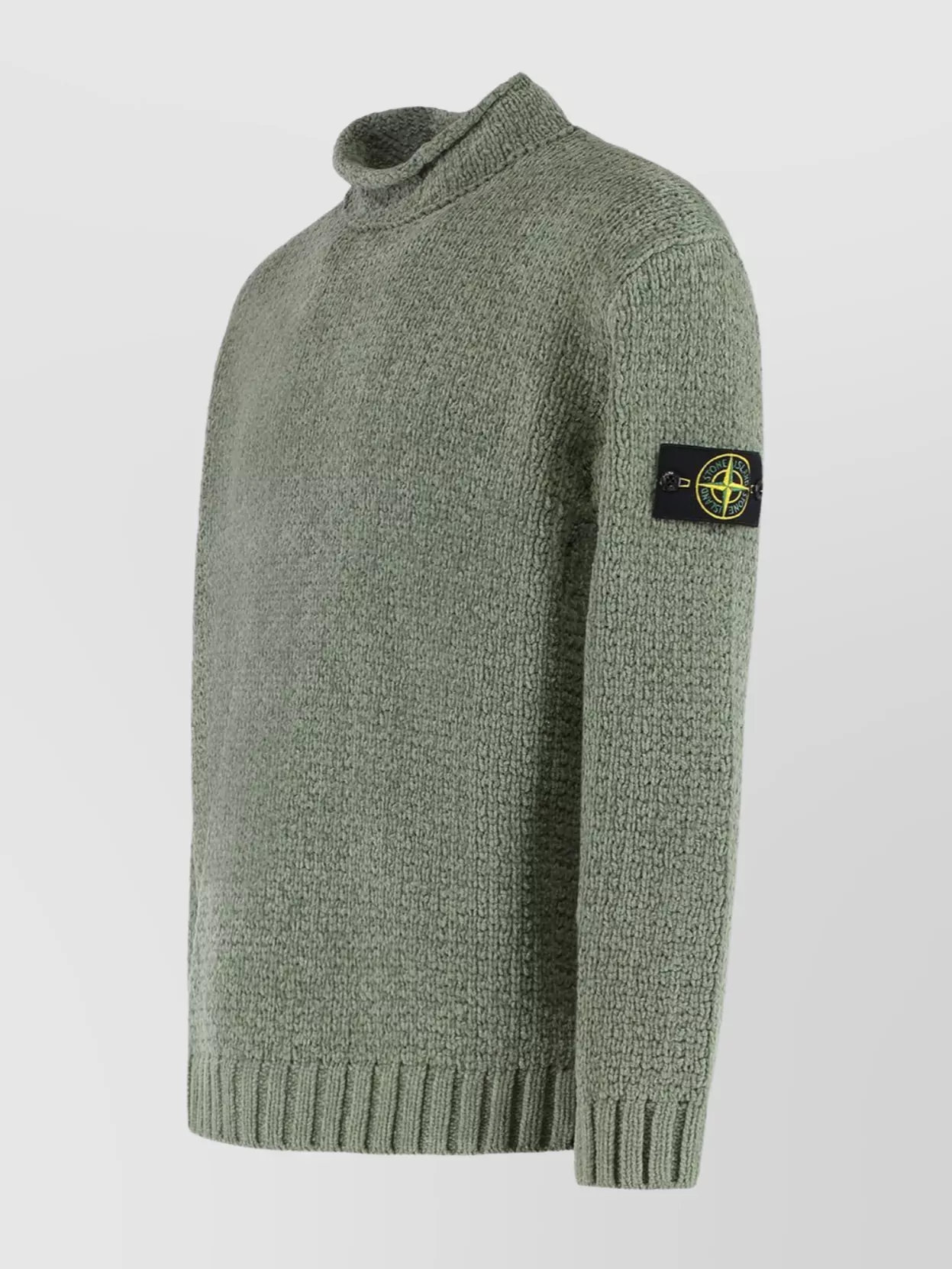Stone Island Cotton Crew Neck Sweater With Ribbed Edges