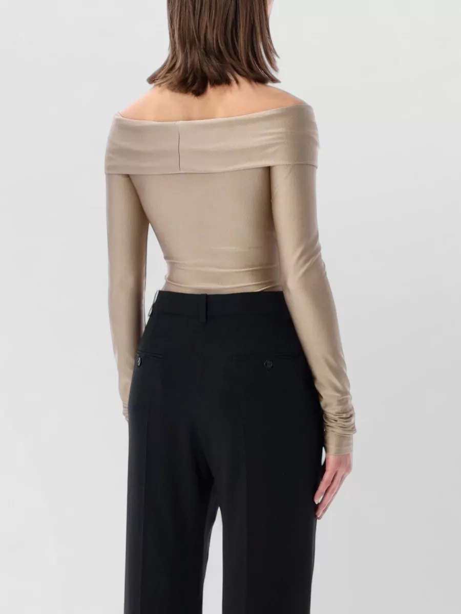 The Andamane Off Shoulder Knot Detail Stretch Bodysuit
