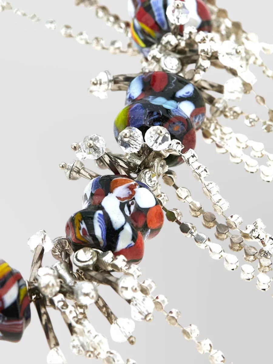 Dries Van Noten Crystal Fringe Statement Necklace