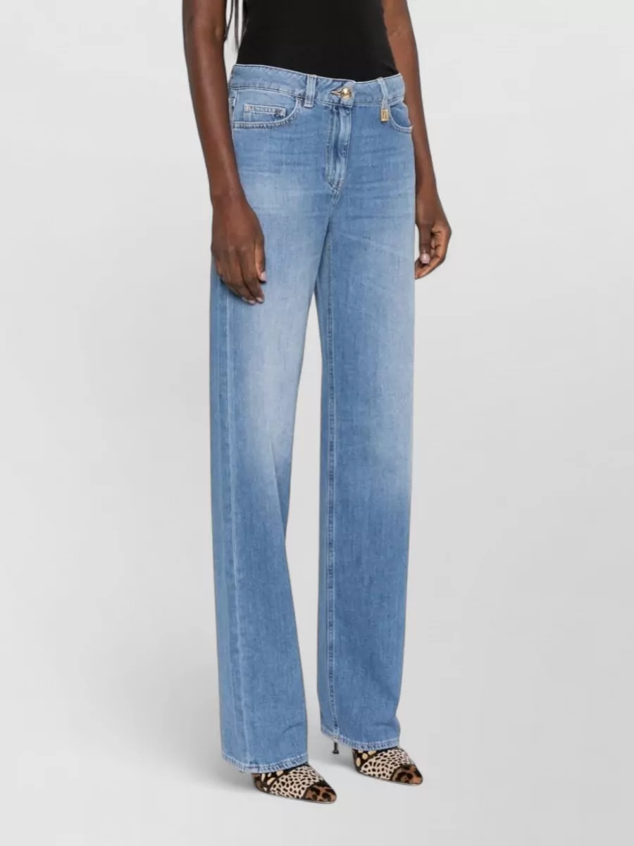 Elisabetta Franchi Straight Leg Trousers Belt Loops Five Pockets