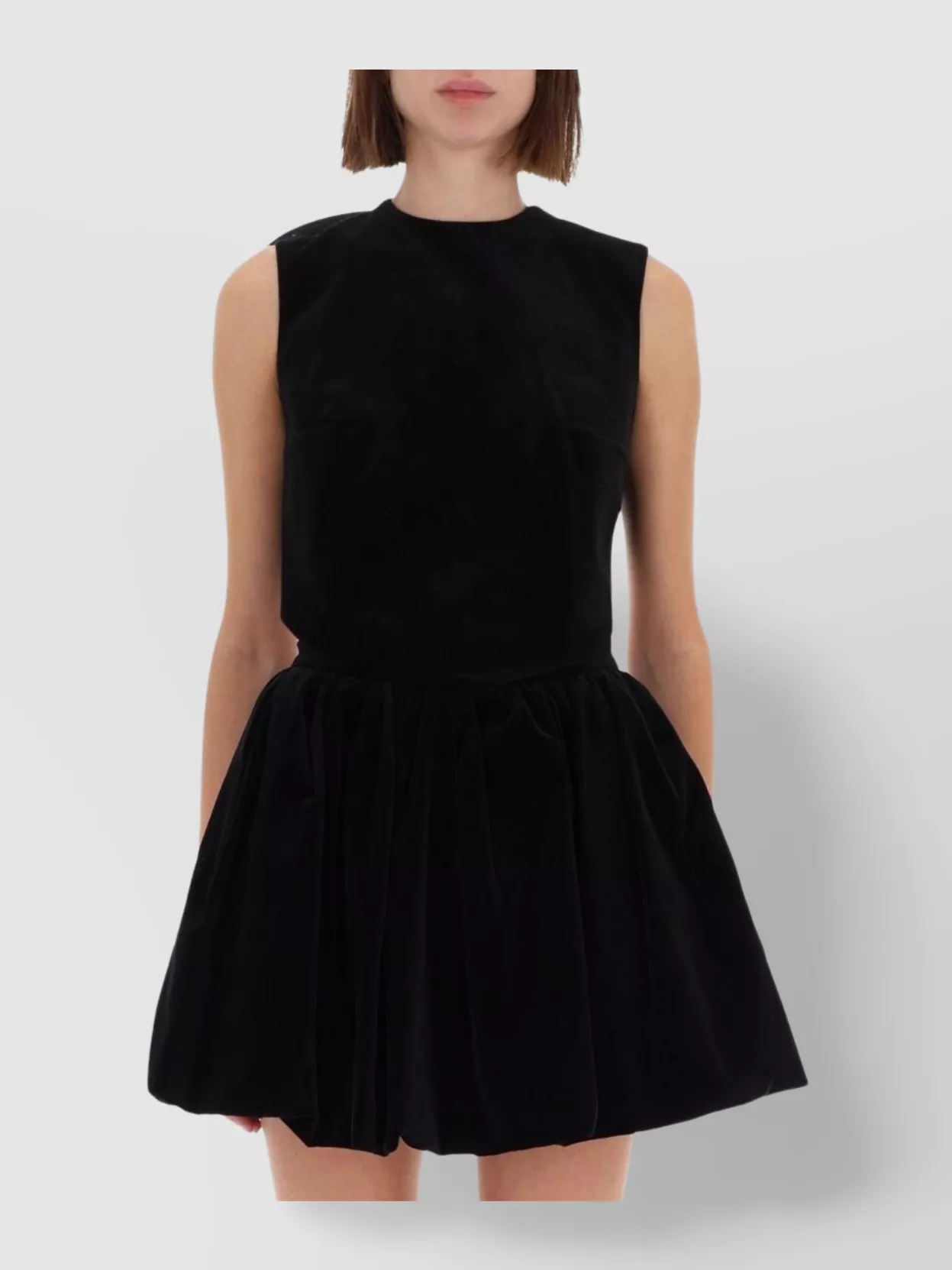 Patou Bow Detail Mini Top With Open Back In Black