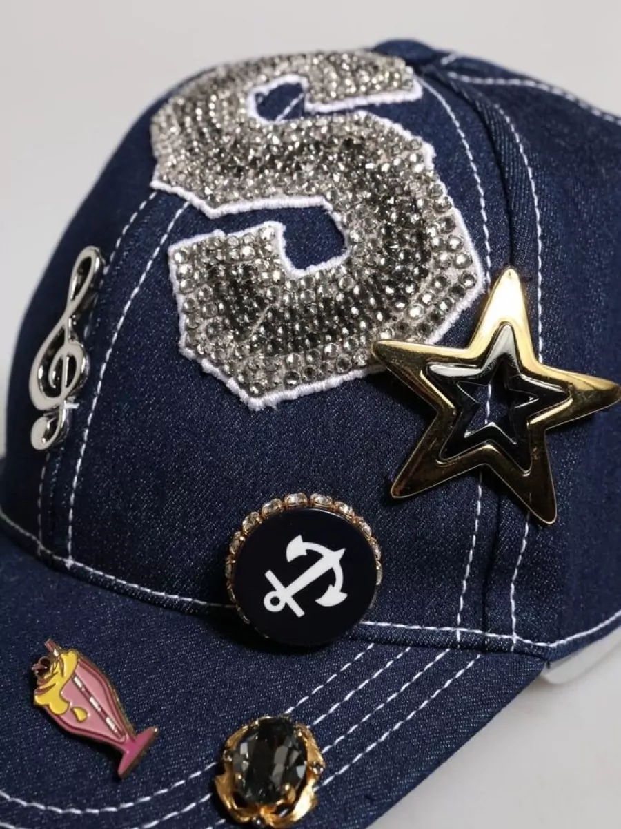 Dolce&Gabbana Crystal Embellished Denim Baseball Cap