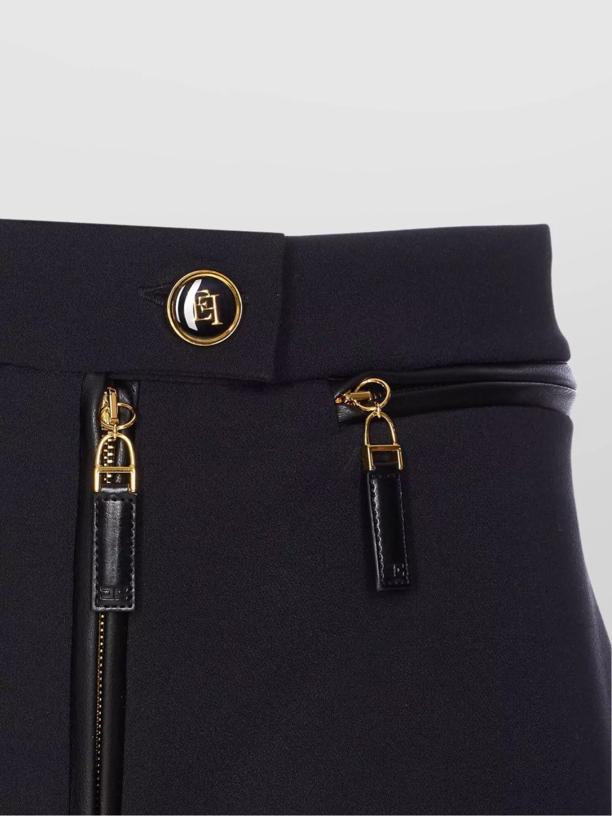 Elisabetta Franchi Logo Mini Skirt Front Slit