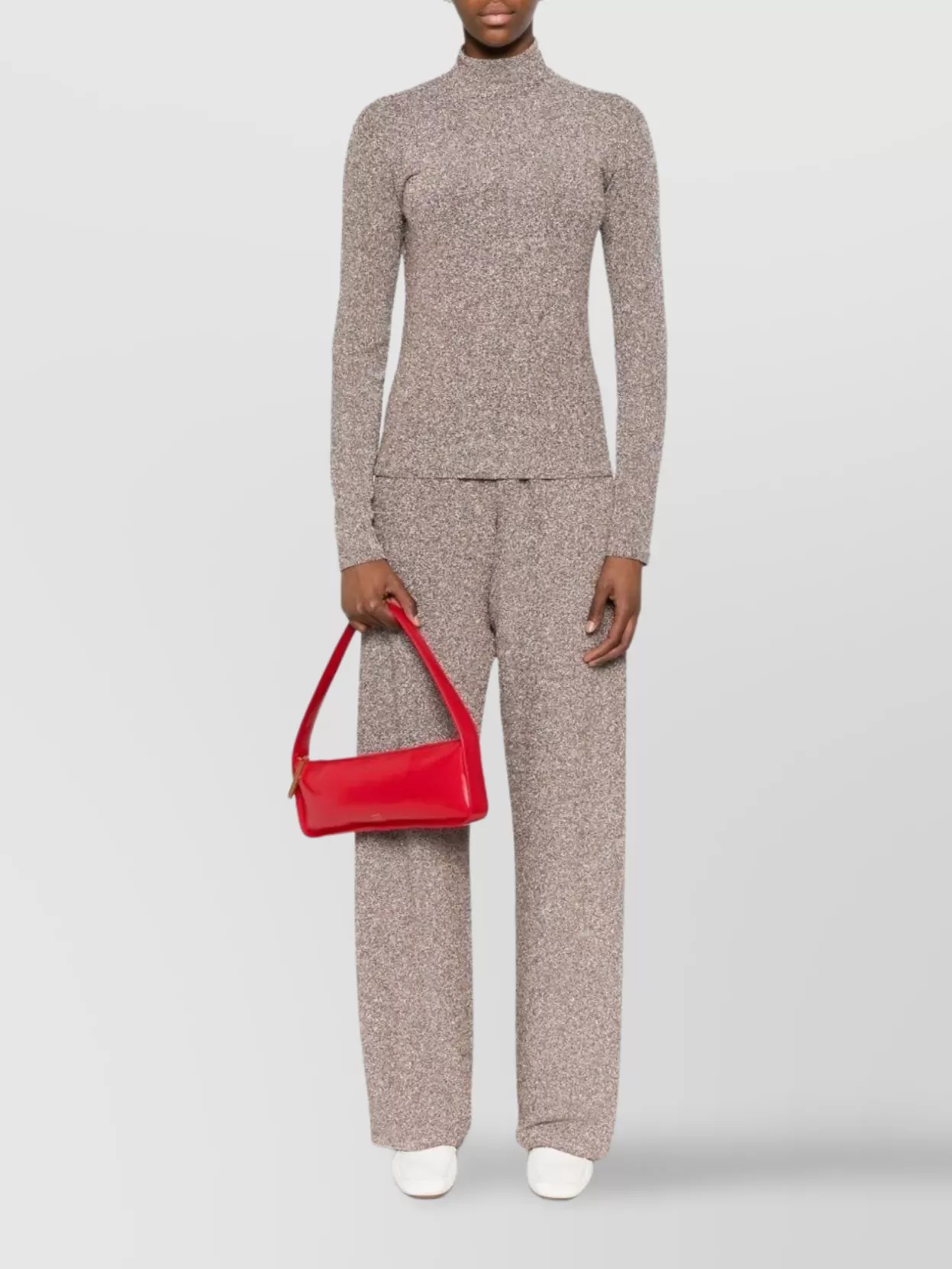 Forte Forte Textured Long Sleeve Mock Neck Sweater In Gray