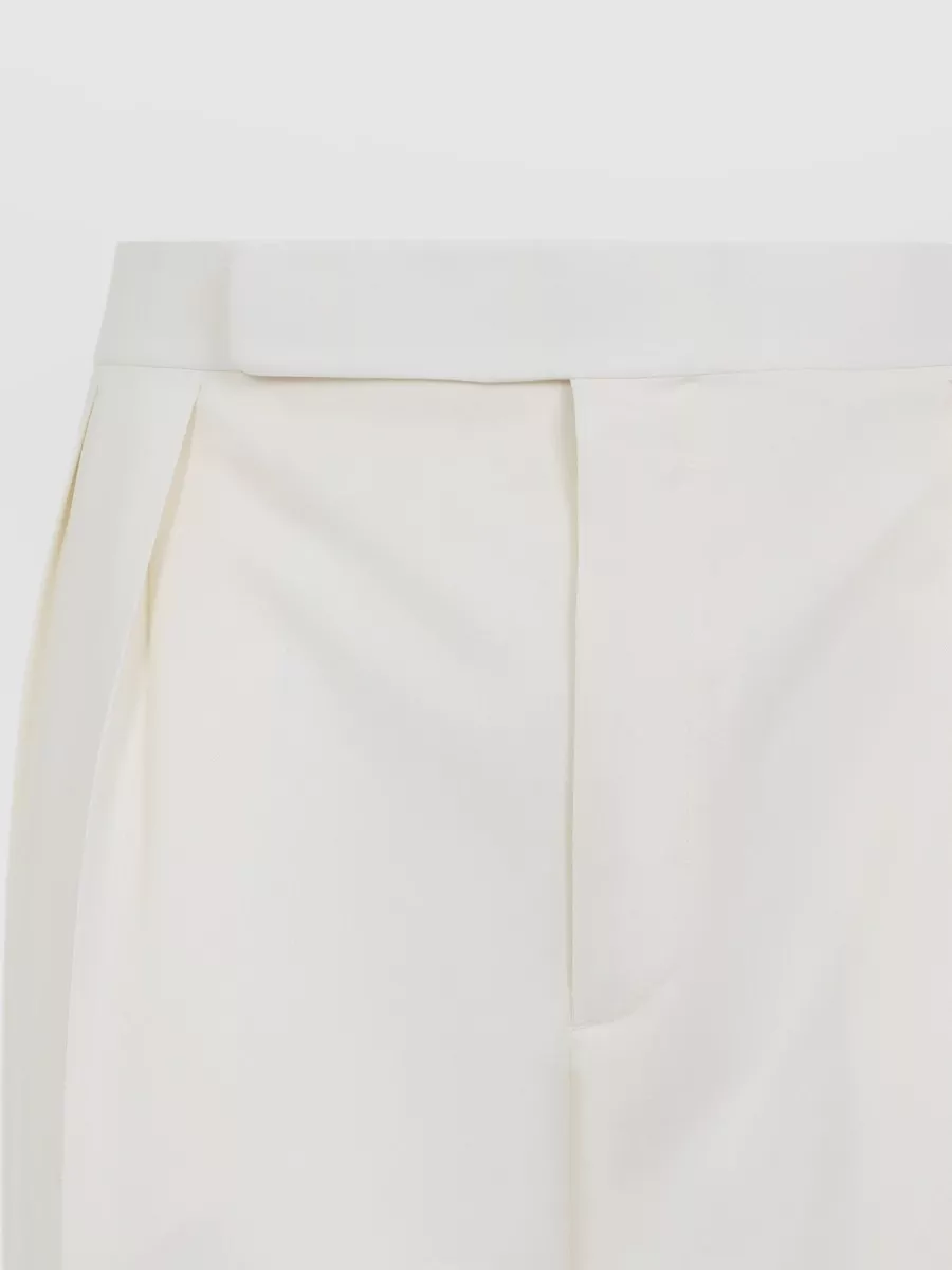 Ralph Lauren Purple Label Pleated Trousers Belt Loops Side And Back Pockets