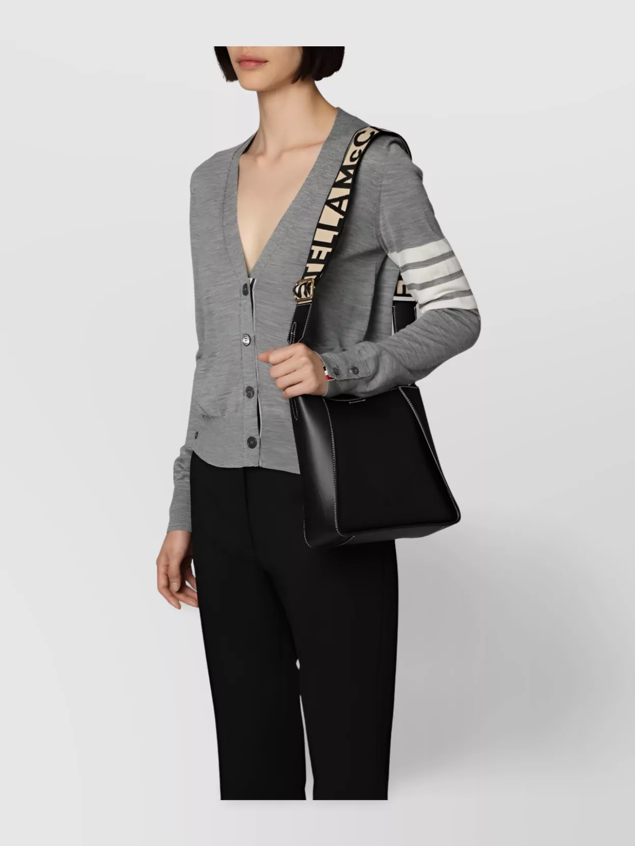 Stella Mccartney Logo Shoulder Bag With Adjustable Strap