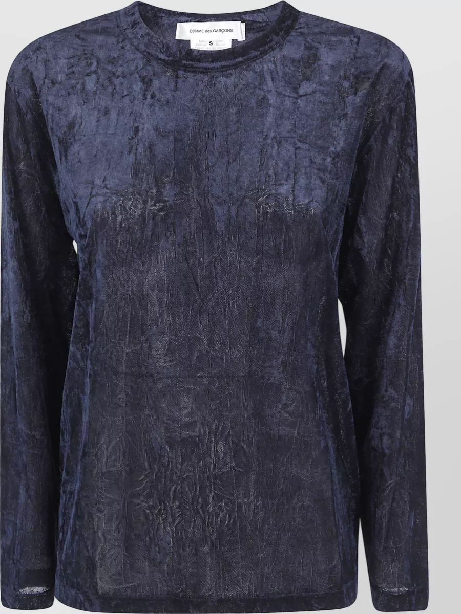 Comme des Garçons mesh velour round neck jumper