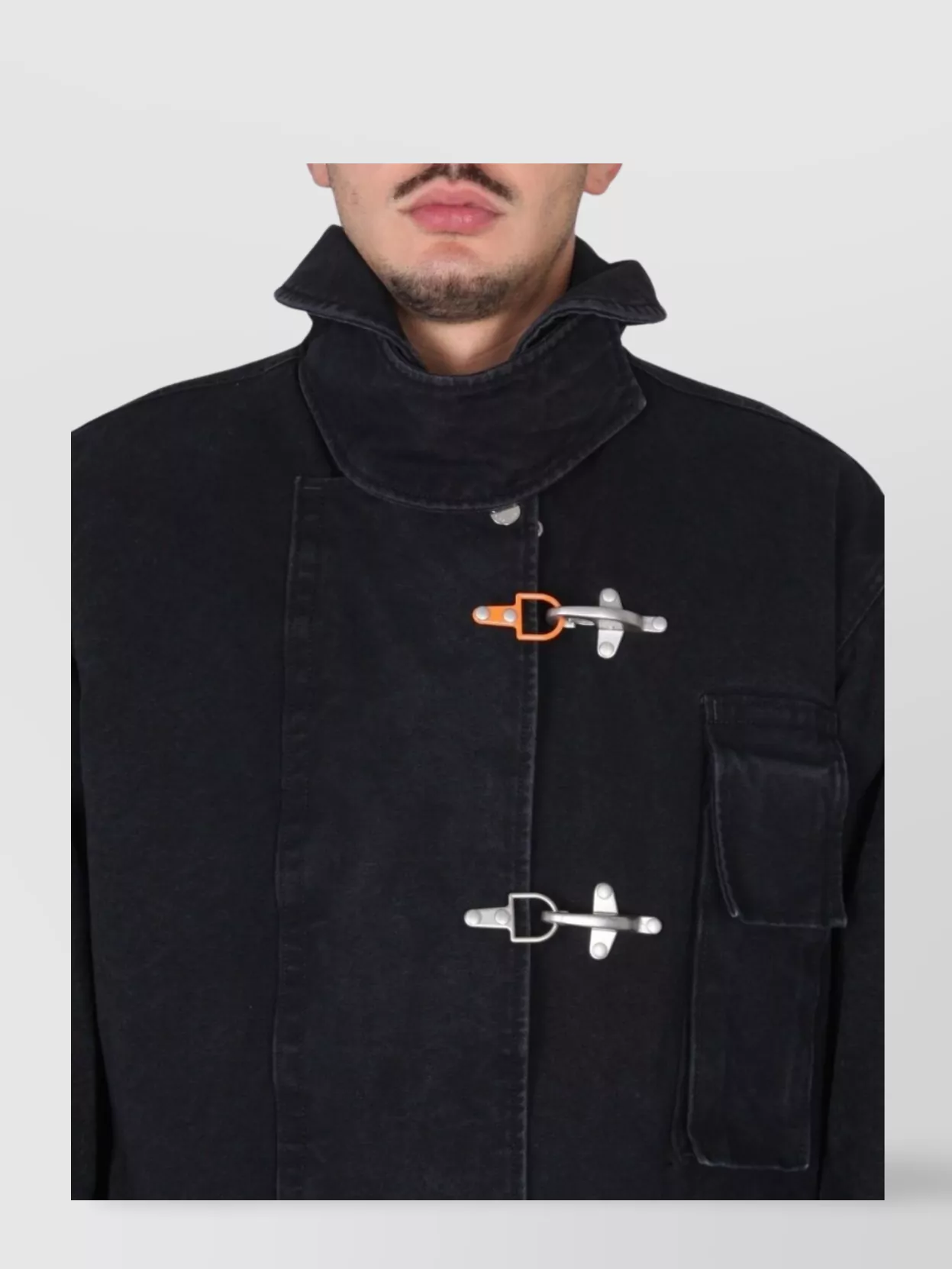 Heron Preston High Neck Canvas Utility Jacket