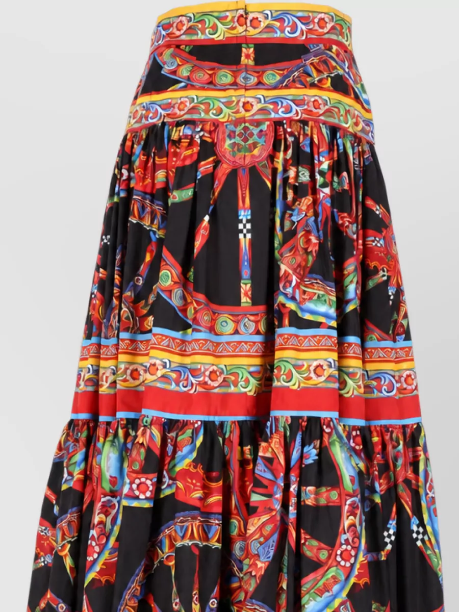 Dolce&Gabbana Cotton Printed Maxi Skirt