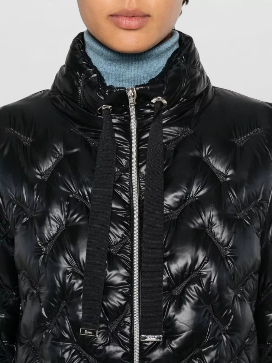 Herno Quilted Down Midi Single-Breasted Coat