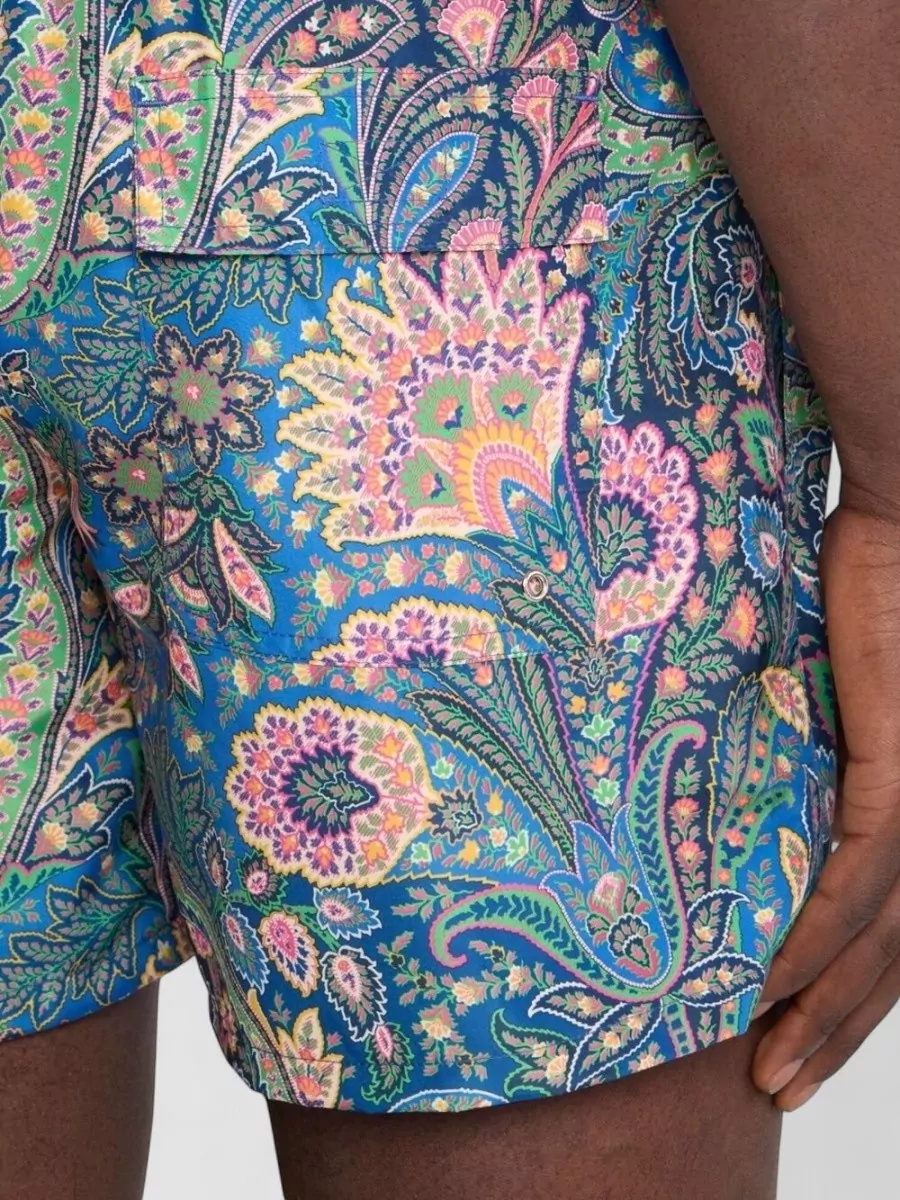 Etro Paisley Print Swim Shorts Elastic Waistband